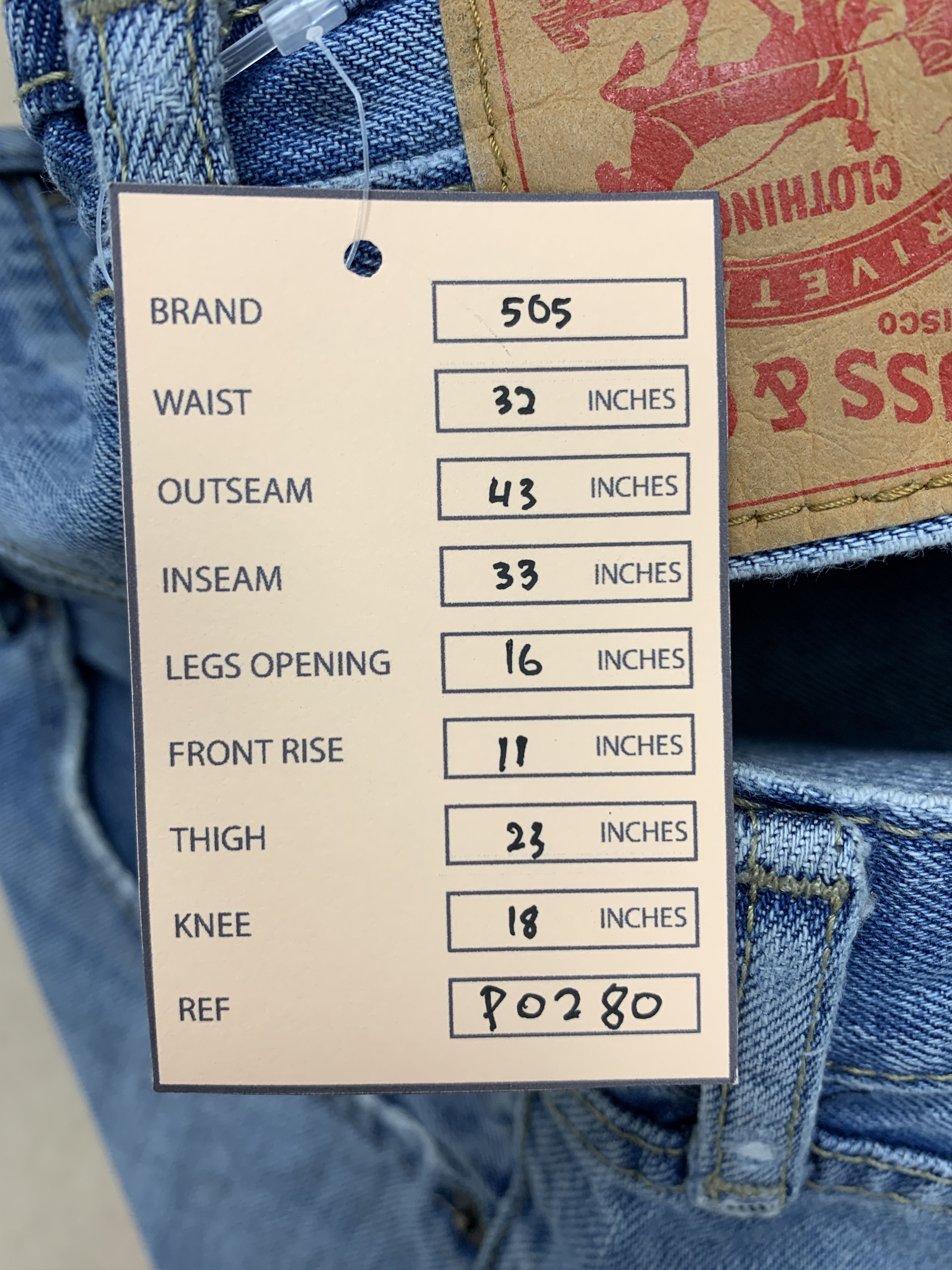 Levi's × Vintage Vintage Levis 505 Distress Straight Cut Mid Wash Jeans Size US 32 / EU 48 - 19 Thumbnail
