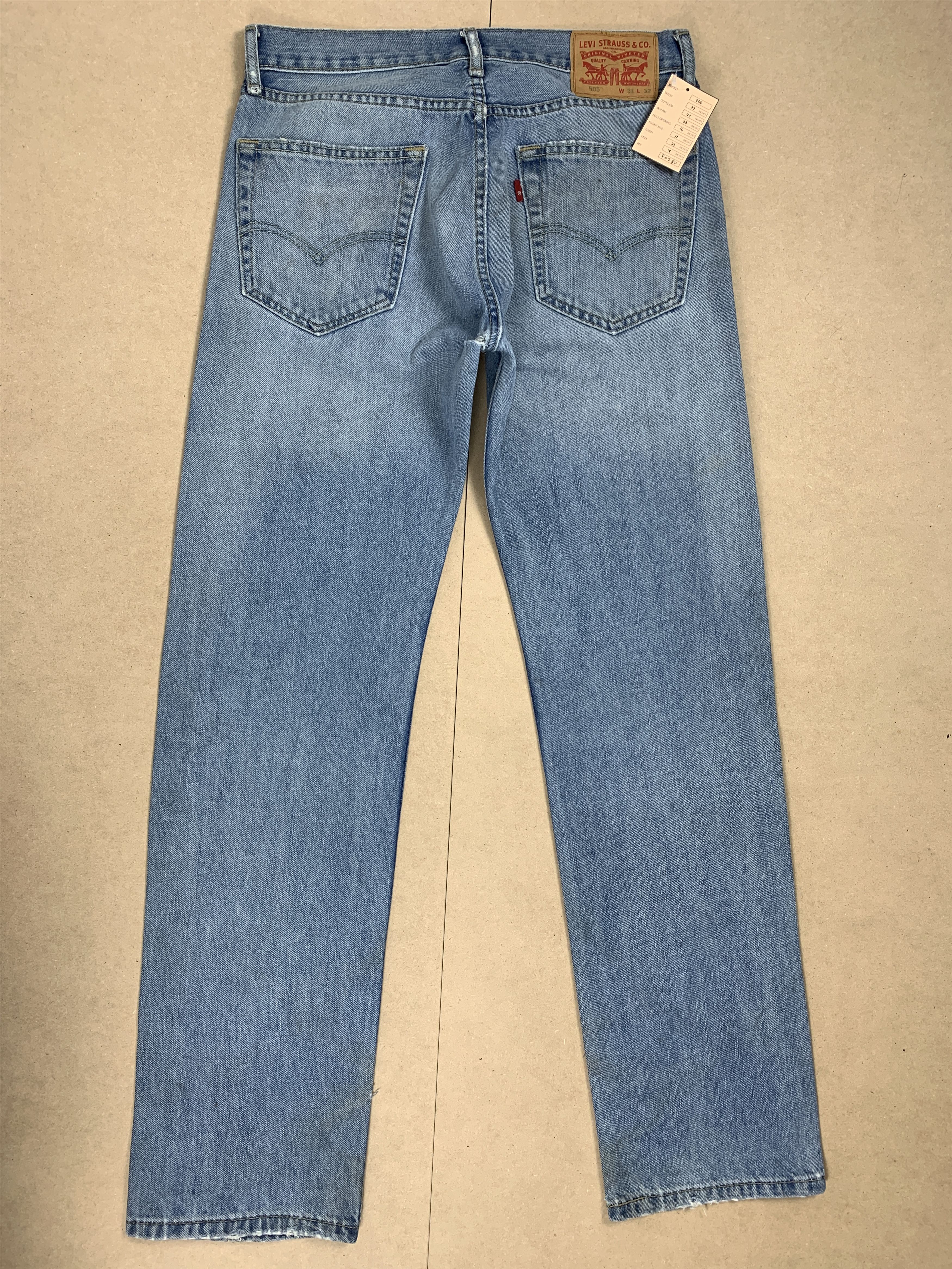 Levi's × Vintage Vintage Levis 505 Distress Straight Cut Mid Wash Jeans Size US 32 / EU 48 - 5 Thumbnail