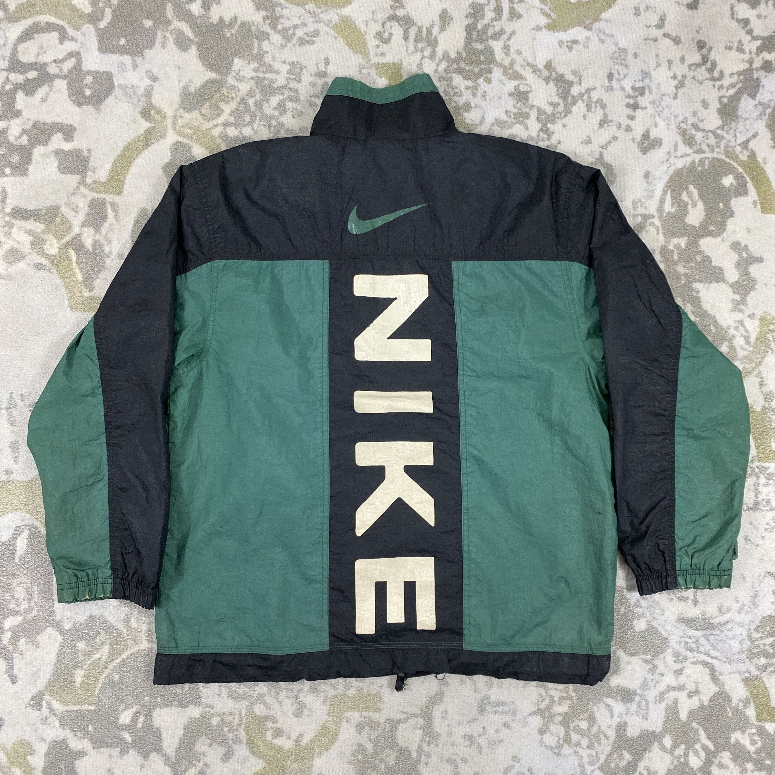 Nike Vintage Nike Big Logo Distressed Zipper Medium Jacket- J374 | Grailed