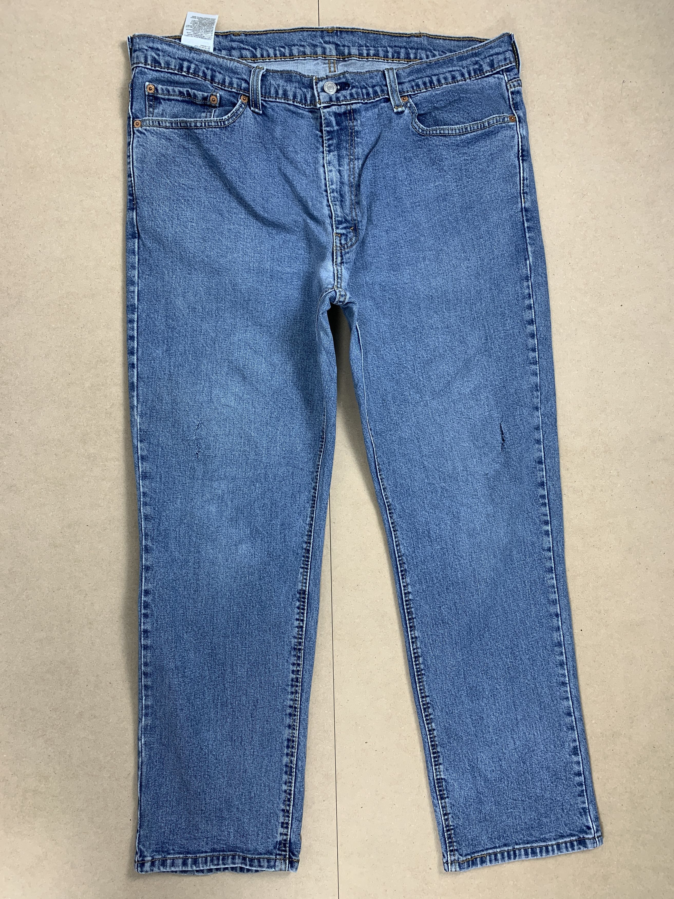 image of Levis 541 Distressed Faded Mid Wash Jeans in Blue Denim, Men's (Size 37)
