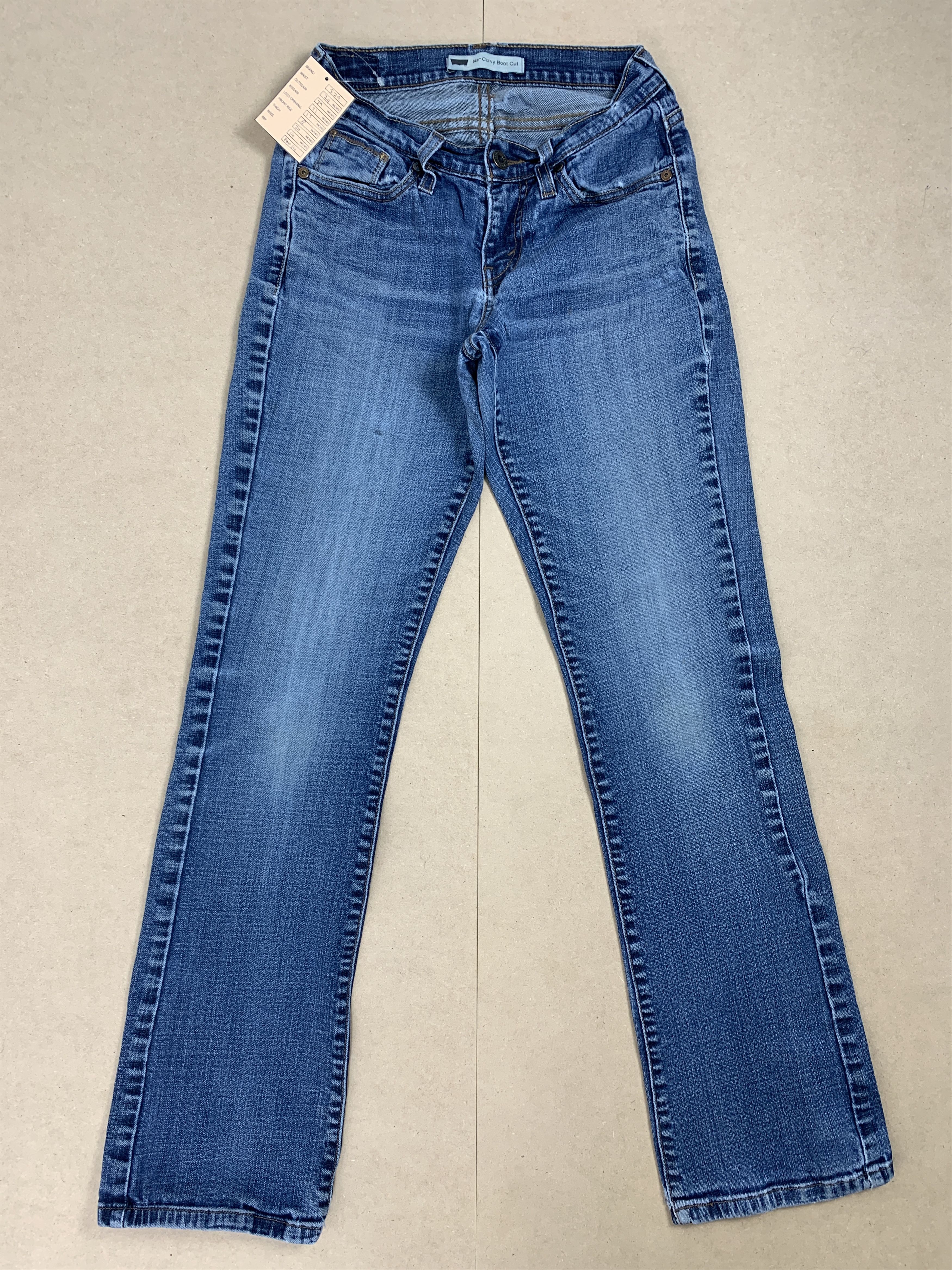 image of Levis x Vintage Levi's 529 Curvy Boot Cut Medium Wash Jeans in Blue Denim, Women's (Size 24)