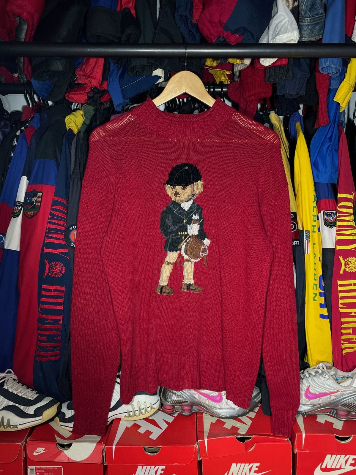 Sweater Ralph Lauren Polo Sport Bear Vintage Hand Knit