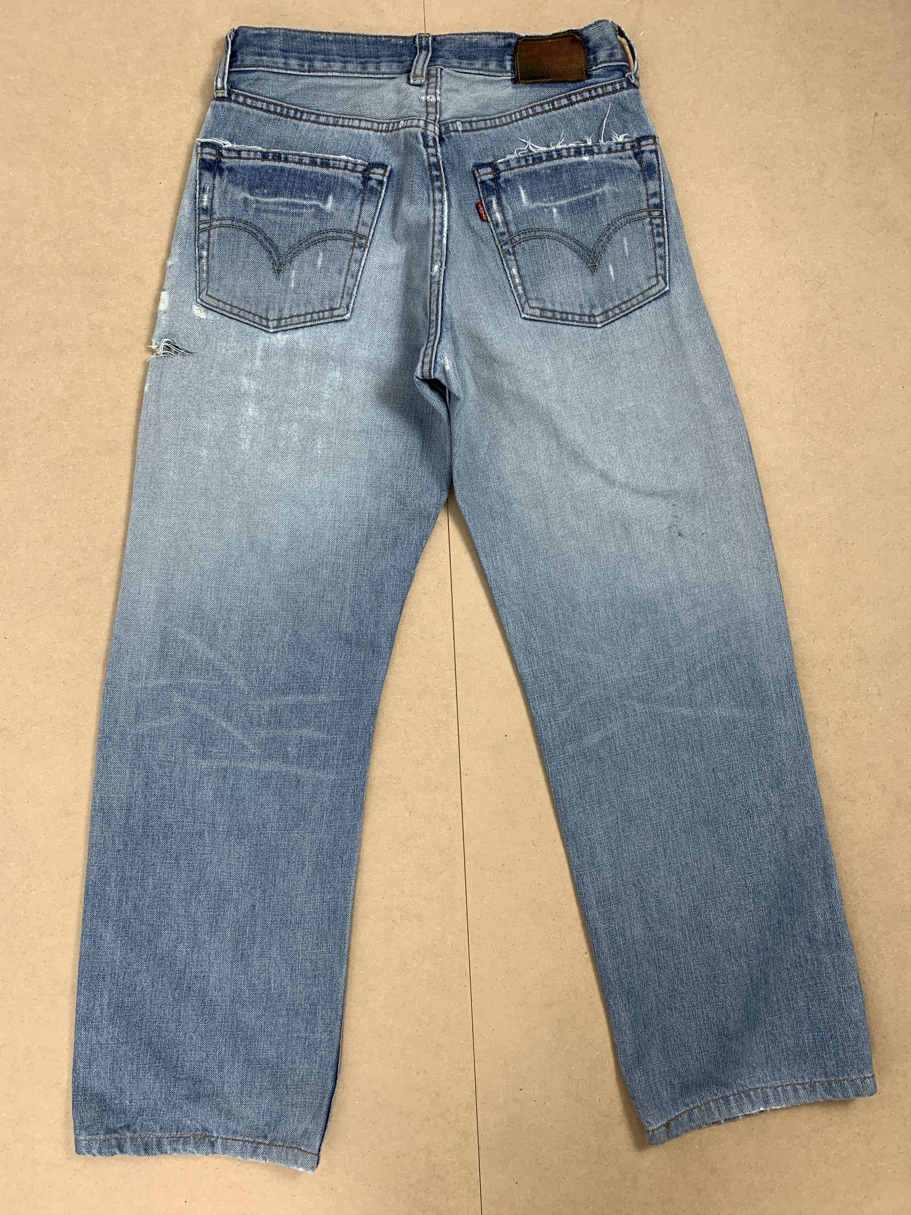 Levi's Vintage Y2K Levi's 503 Leather Patch Distressed Jeans P0123 Size US 26 / EU 42 - 9 Thumbnail