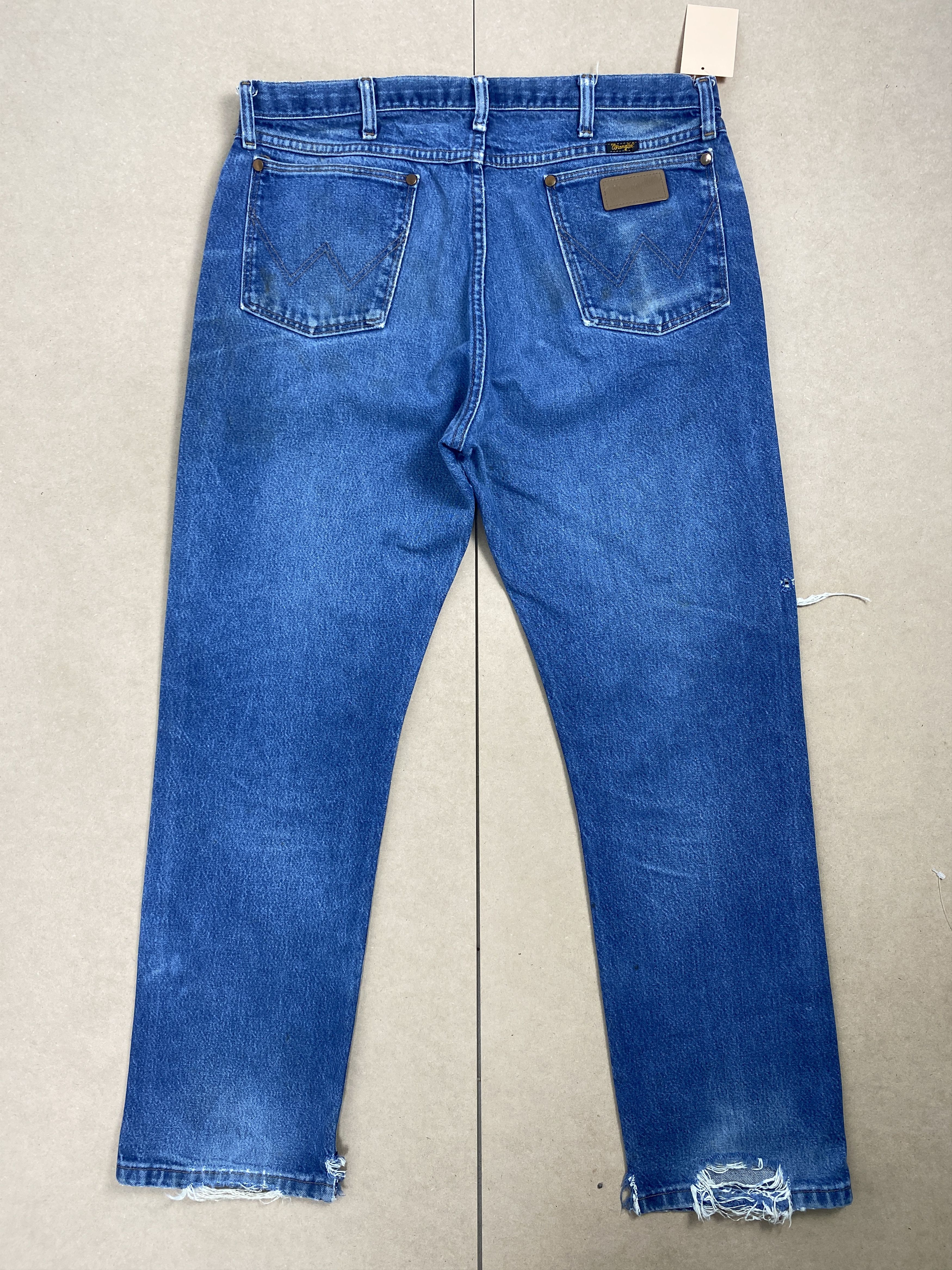 Vintage Vintage Wrangler Straight Cut Distressed Faded Blue Jeans Size US 36 / EU 52 - 8 Thumbnail