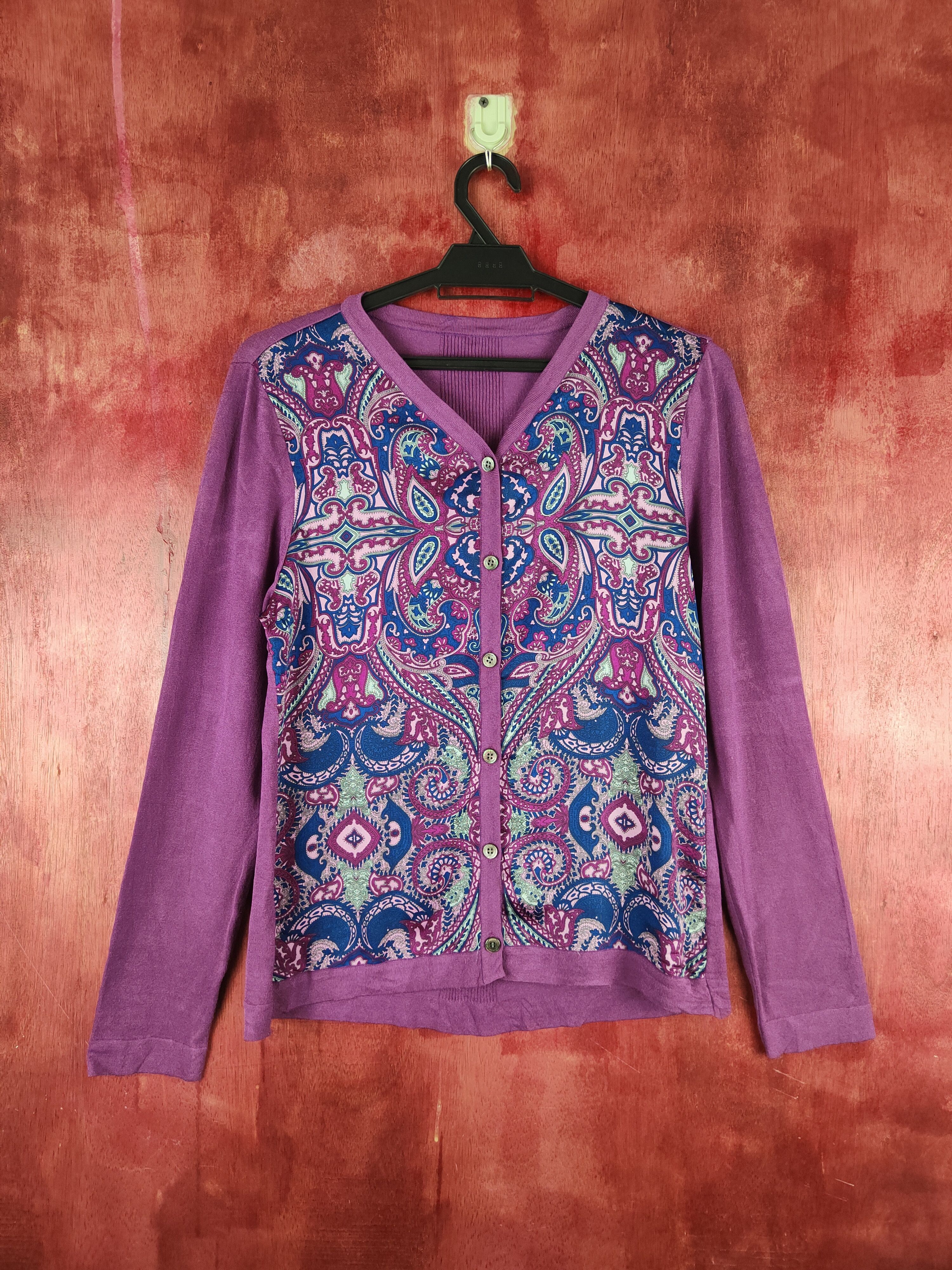 Ceci ou Cela table cloth vtg cardigan Purple Blouses #S905