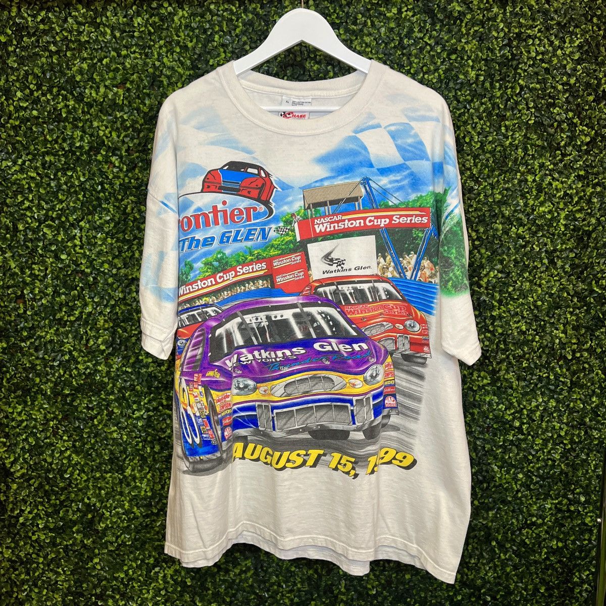 image of Chase Authentics x Nascar Vintage 90's Nascar Winston Cup All Over Print Racing Tee in White (Size 