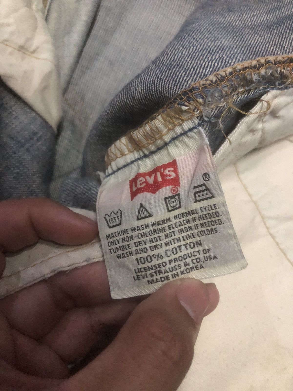 Levi's Vintage 90s Levis 501e Blue Faded Denim Size US 32 / EU 48 - 19 Thumbnail