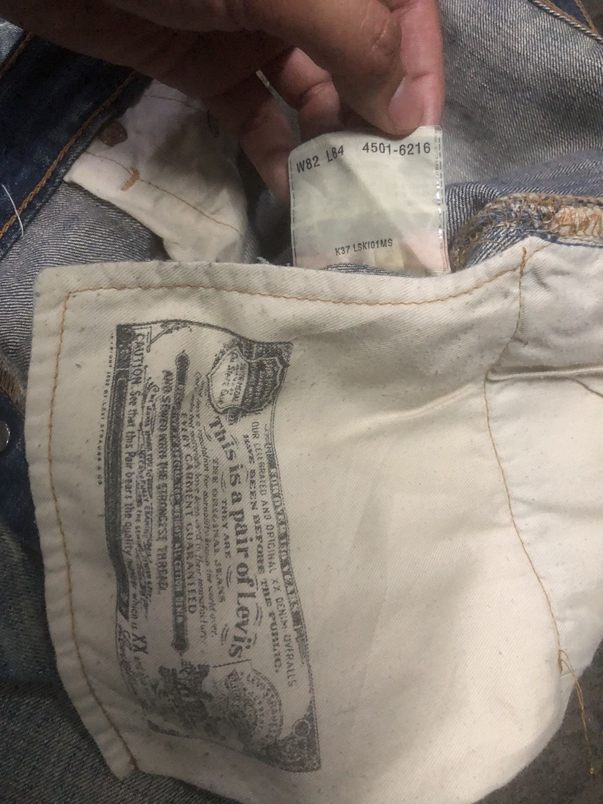 Levi's Vintage 90s Levis 501e Blue Faded Denim Size US 32 / EU 48 - 18 Thumbnail