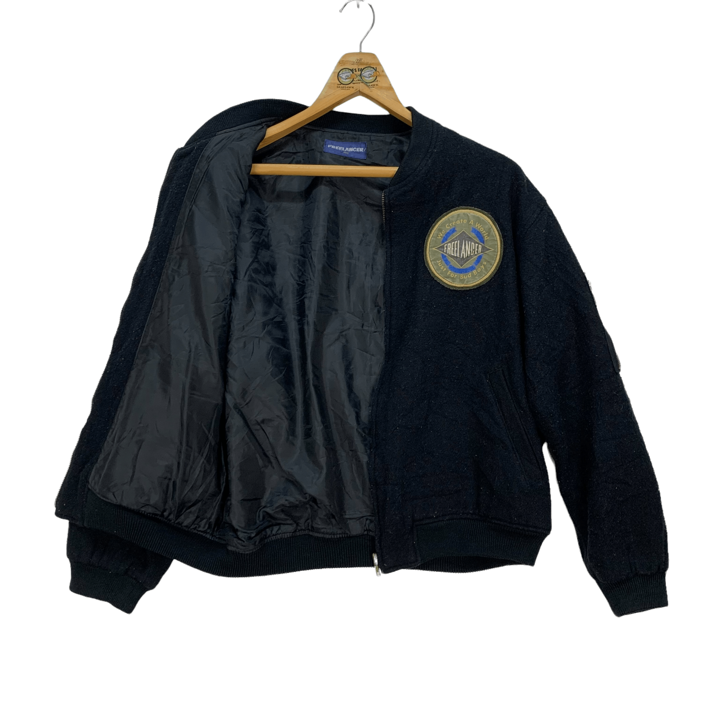 Japanese Brand FREELANCER Wool Bomber Jacket #4128-143 Size US S / EU 44-46 / 1 - 2 Thumbnail
