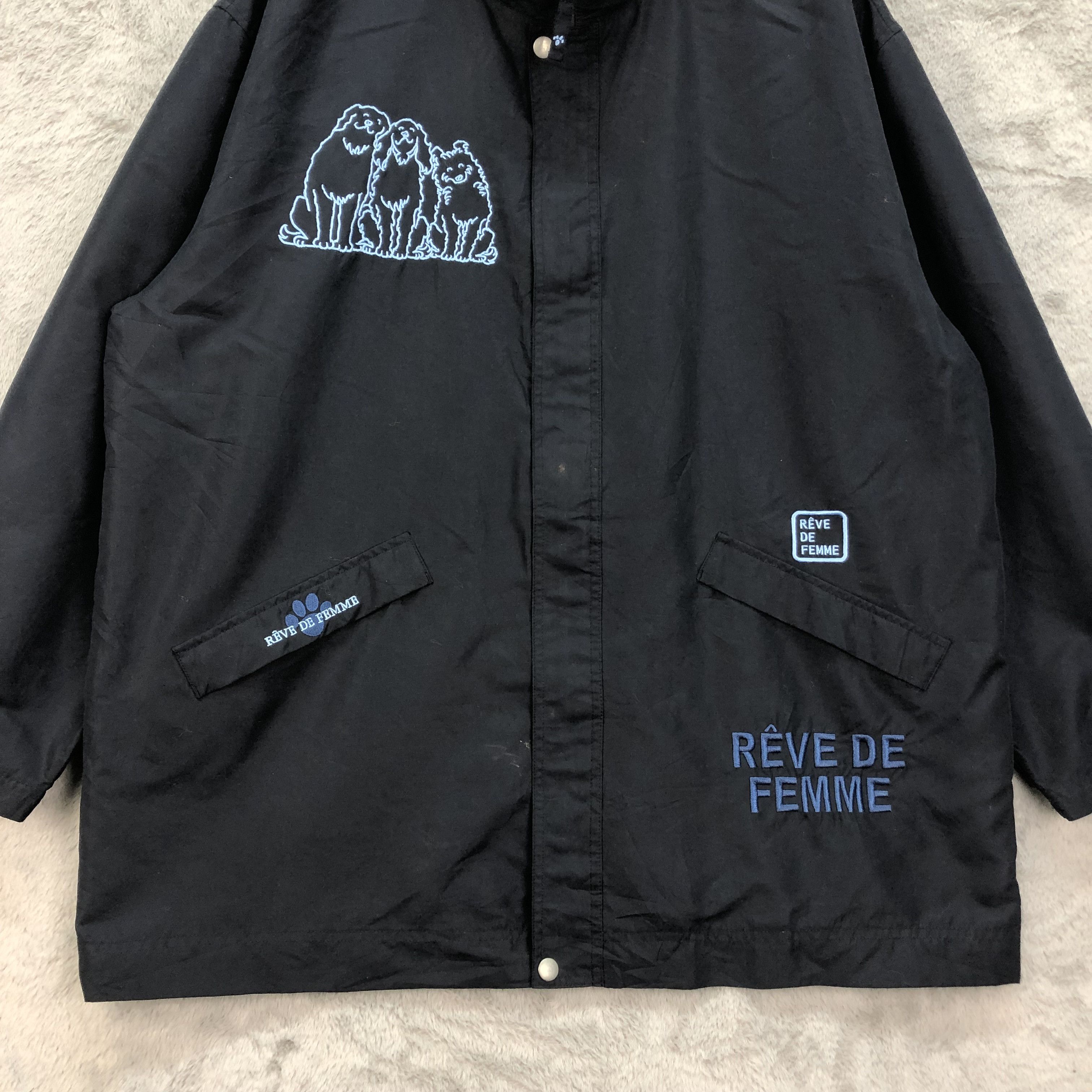 Japanese Brand REVE DE FEMME Embroidered Big Logo Light Jacket #4926-30 Size US L / EU 52-54 / 3 - 4 Thumbnail