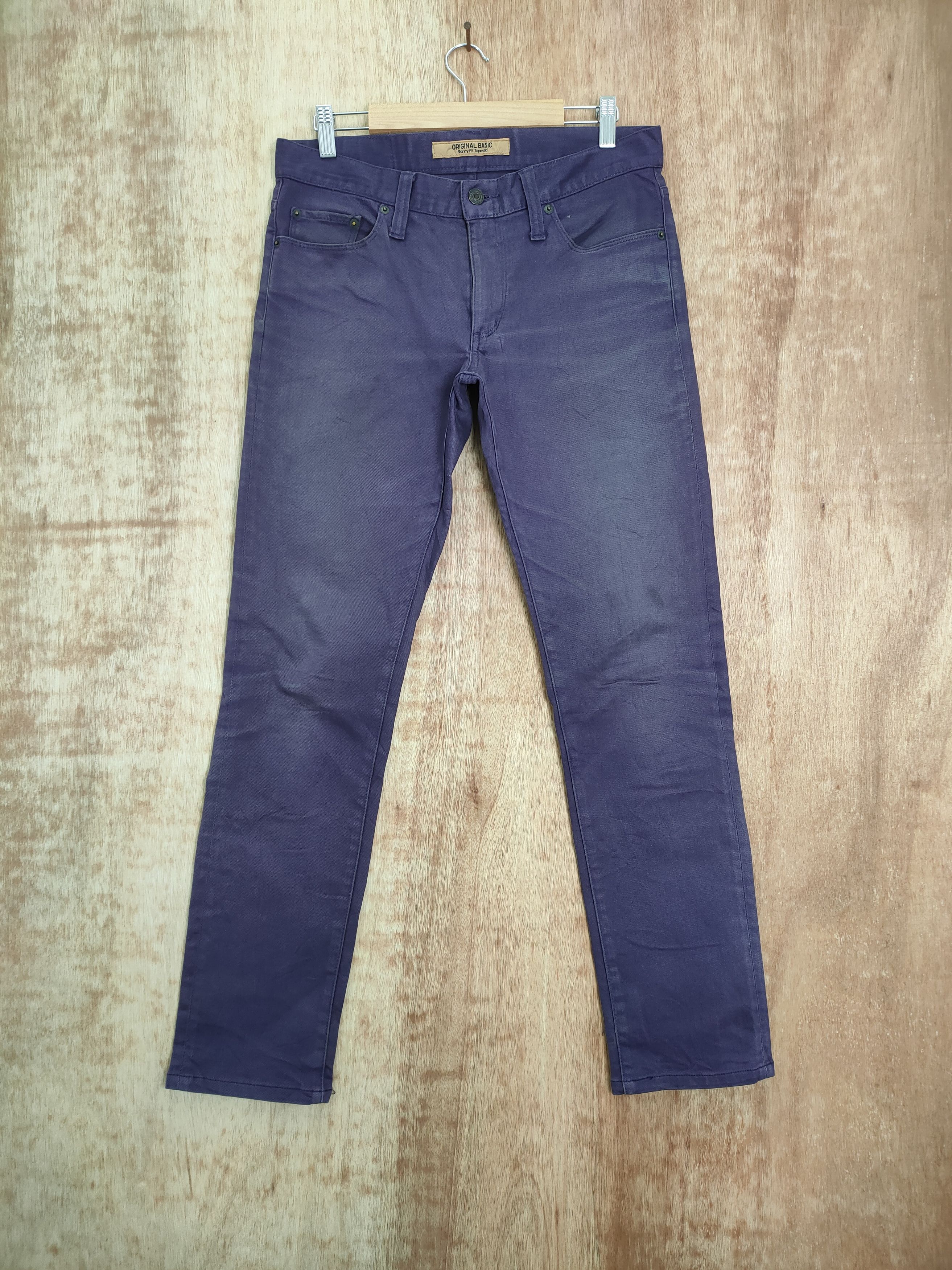 VINTAGE JAPANESE SKINNY FADED PURPLE JEAN DENIM PANTS