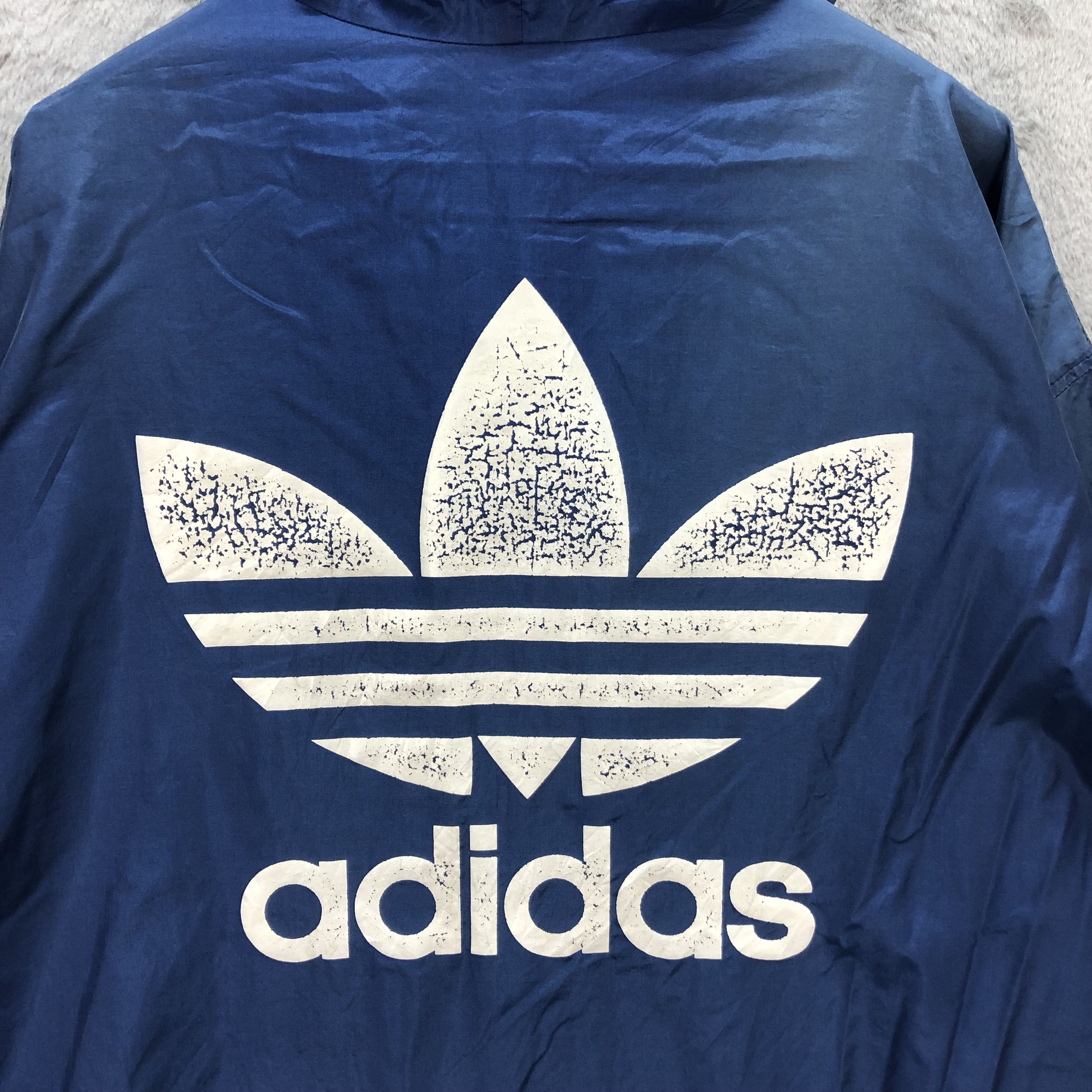 Adidas VINTAGE ADIDAS BIG LOGO PULLOVER WINDBREAKER #5522-195 Size US XL / EU 56 / 4 - 2 Thumbnail
