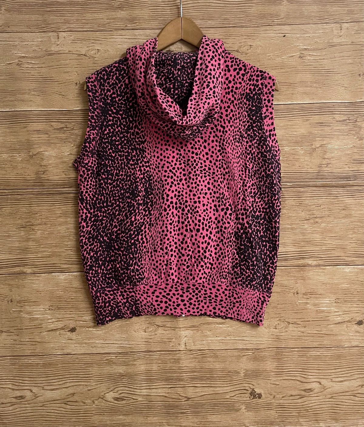 Hysteric Glamour × Japanese Brand Vtg Hysteric Glamour Sleeveless Hoodie Leopard Pattern M Size M / US 6-8 / IT 42-44 - 8 Thumbnail