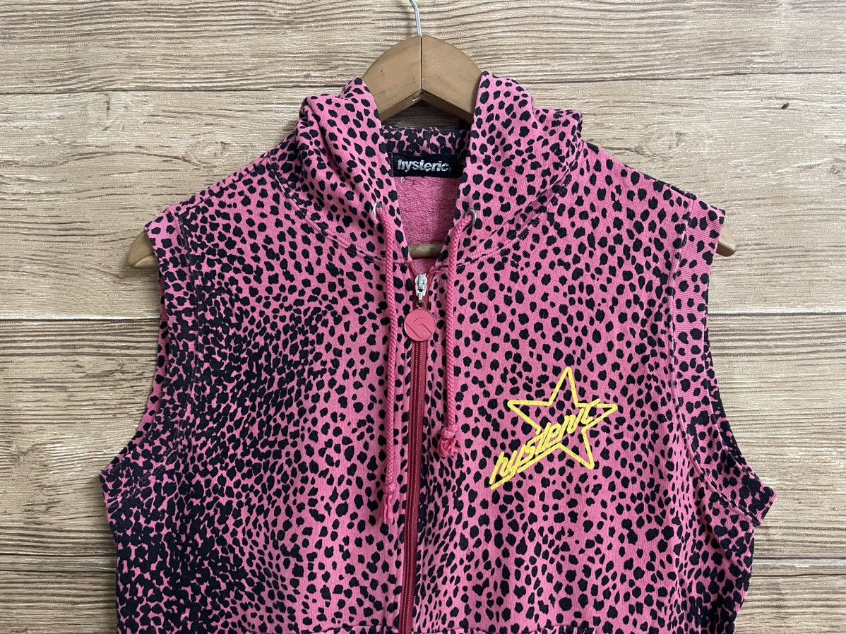 Hysteric Glamour × Japanese Brand Vtg Hysteric Glamour Sleeveless Hoodie Leopard Pattern M Size M / US 6-8 / IT 42-44 - 2 Thumbnail