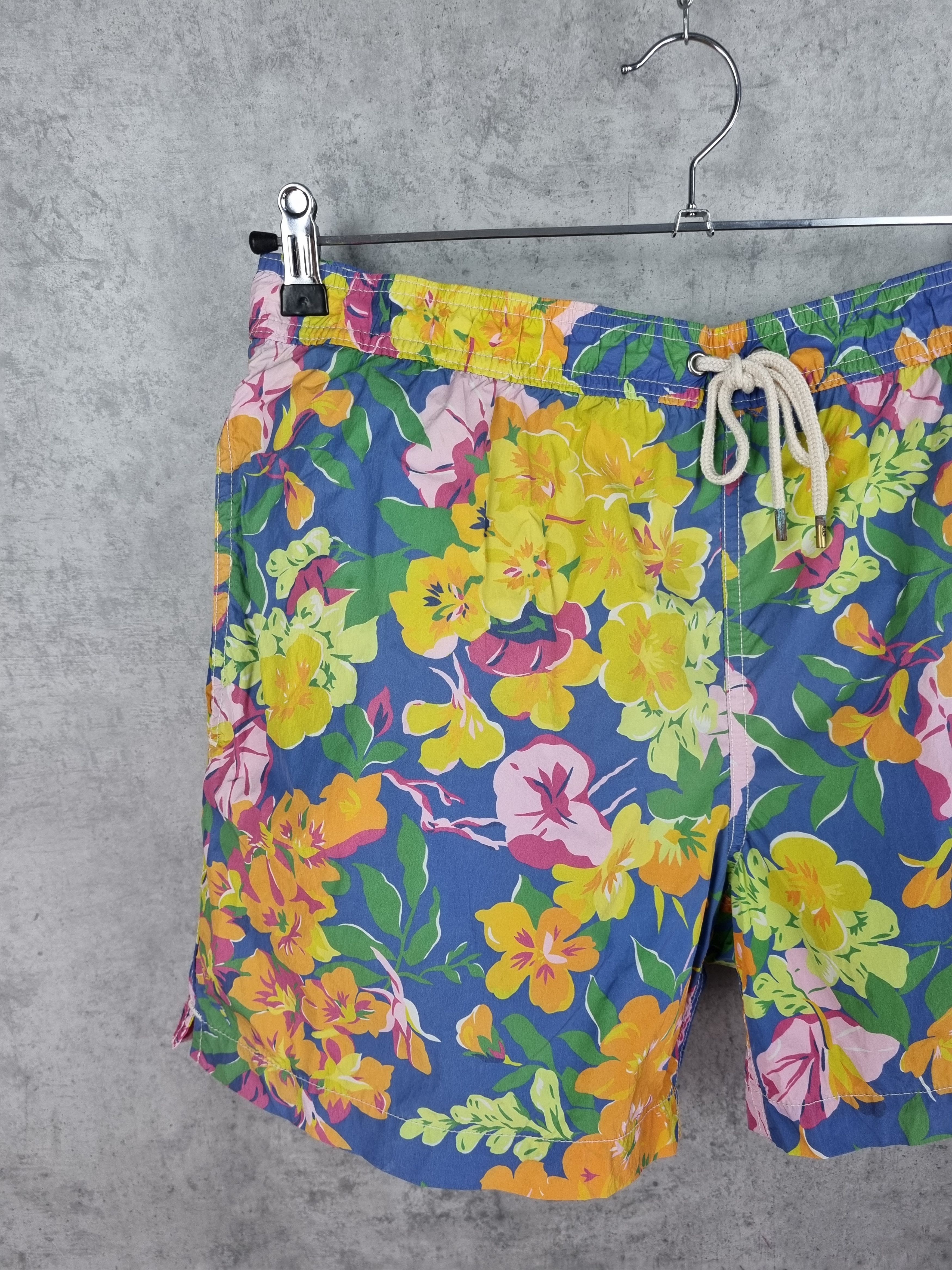 Rare RALPH LAUREN Hawaiian Floral Design Nylon Shorts