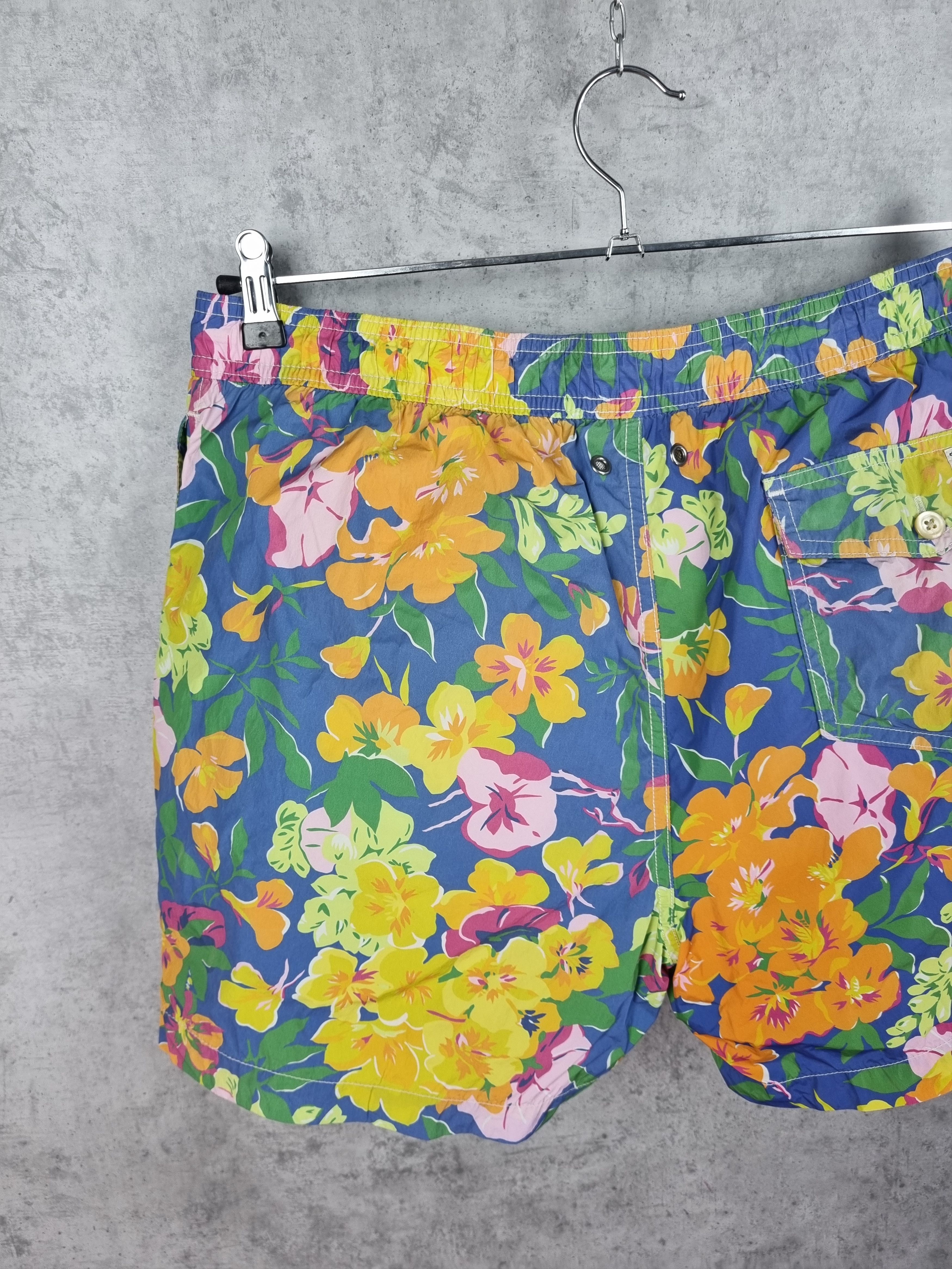 Rare RALPH LAUREN Hawaiian Floral Design Nylon Shorts