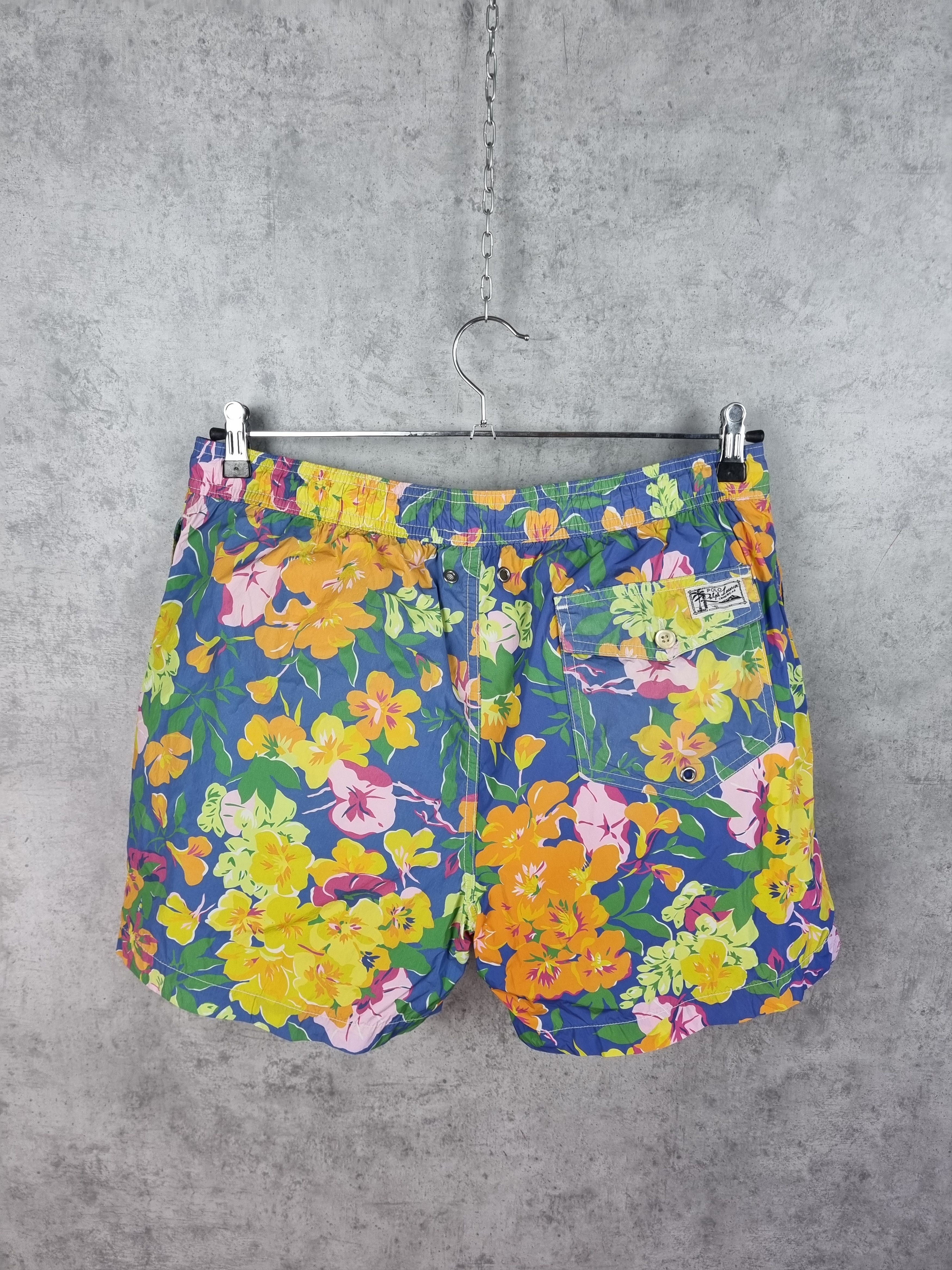 Rare RALPH LAUREN Hawaiian Floral Design Nylon Shorts