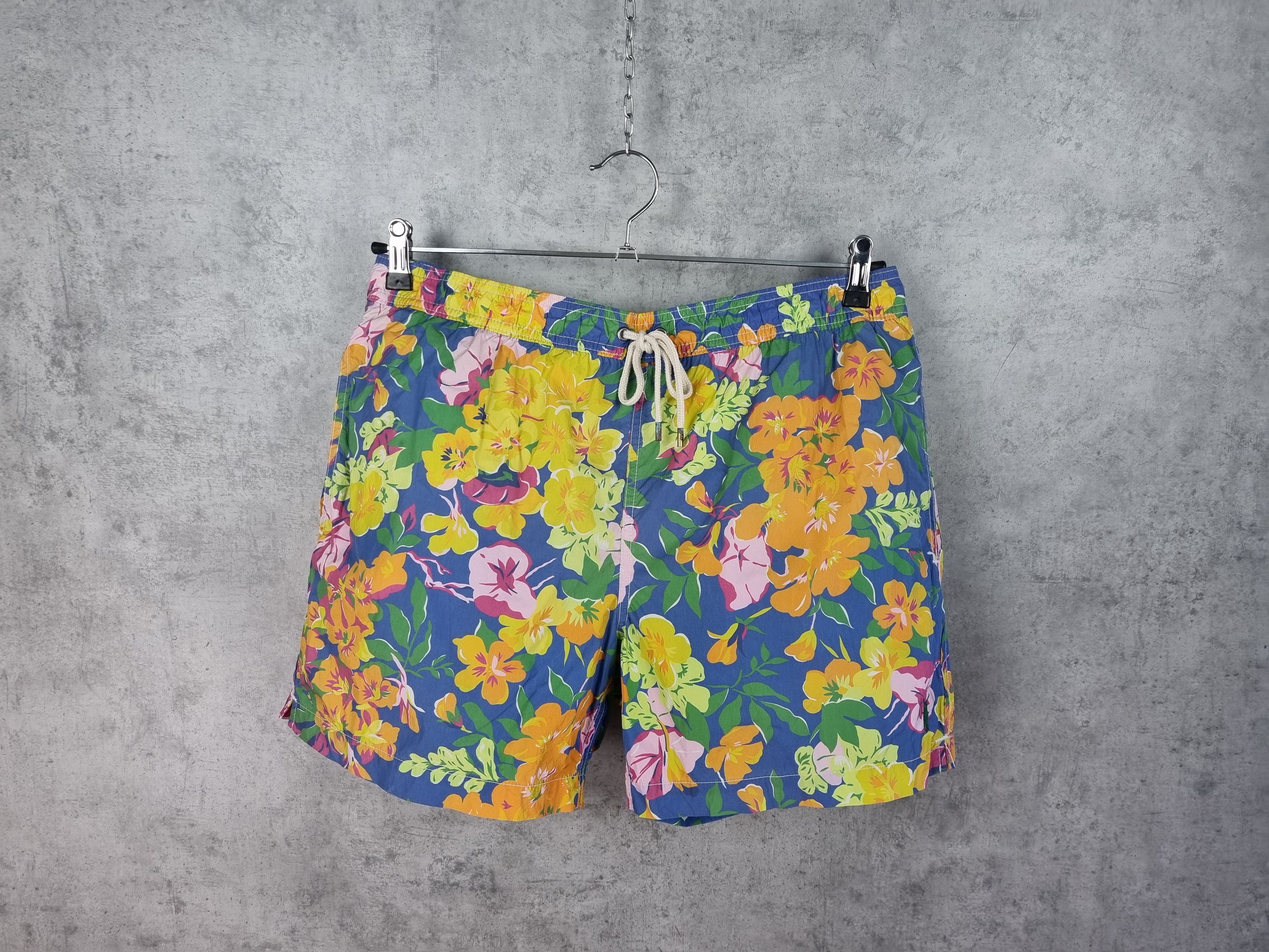 Rare RALPH LAUREN Hawaiian Floral Design Nylon Shorts