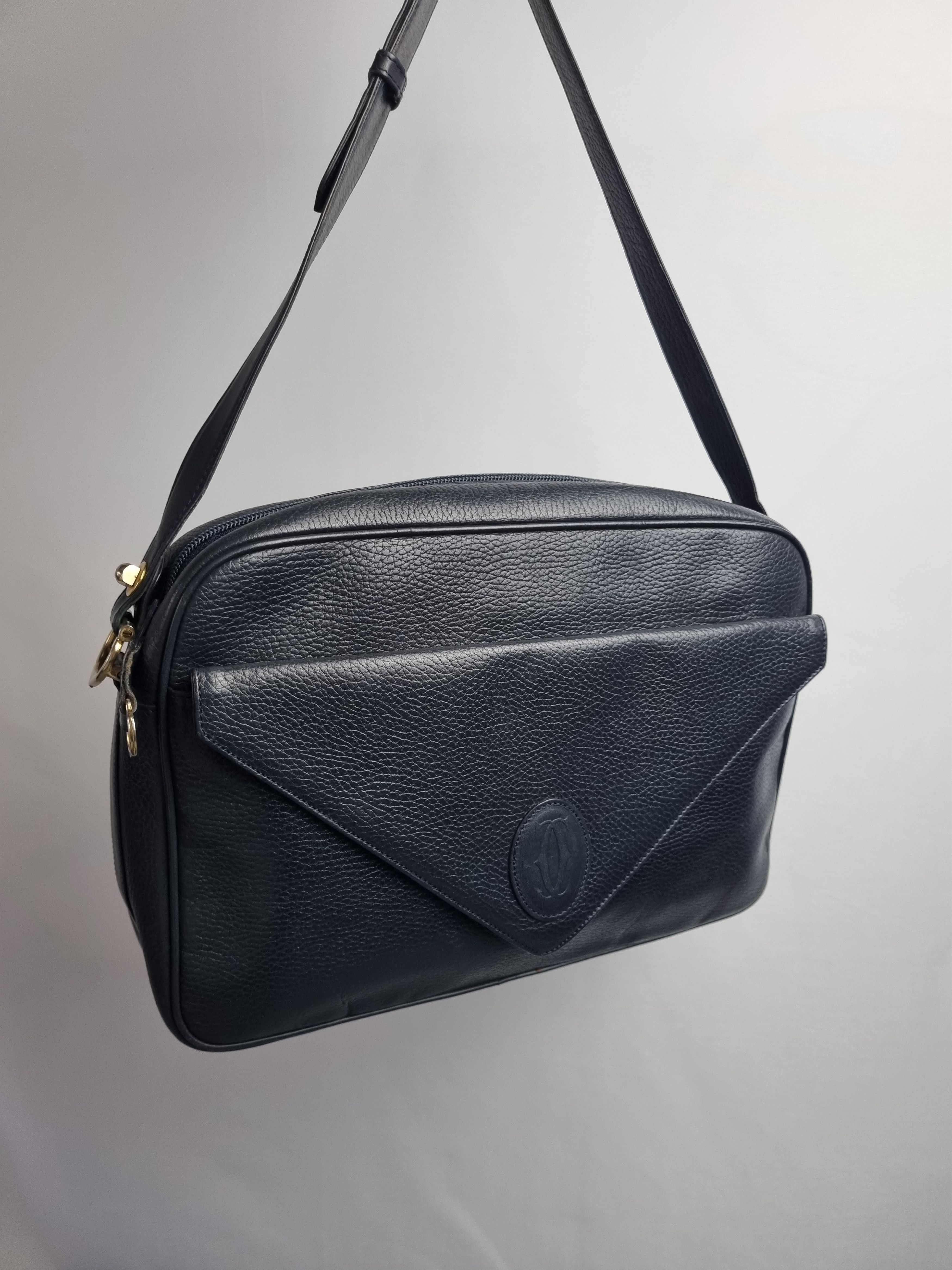 Cartier Leather Luxury Navy Crossbody Bag