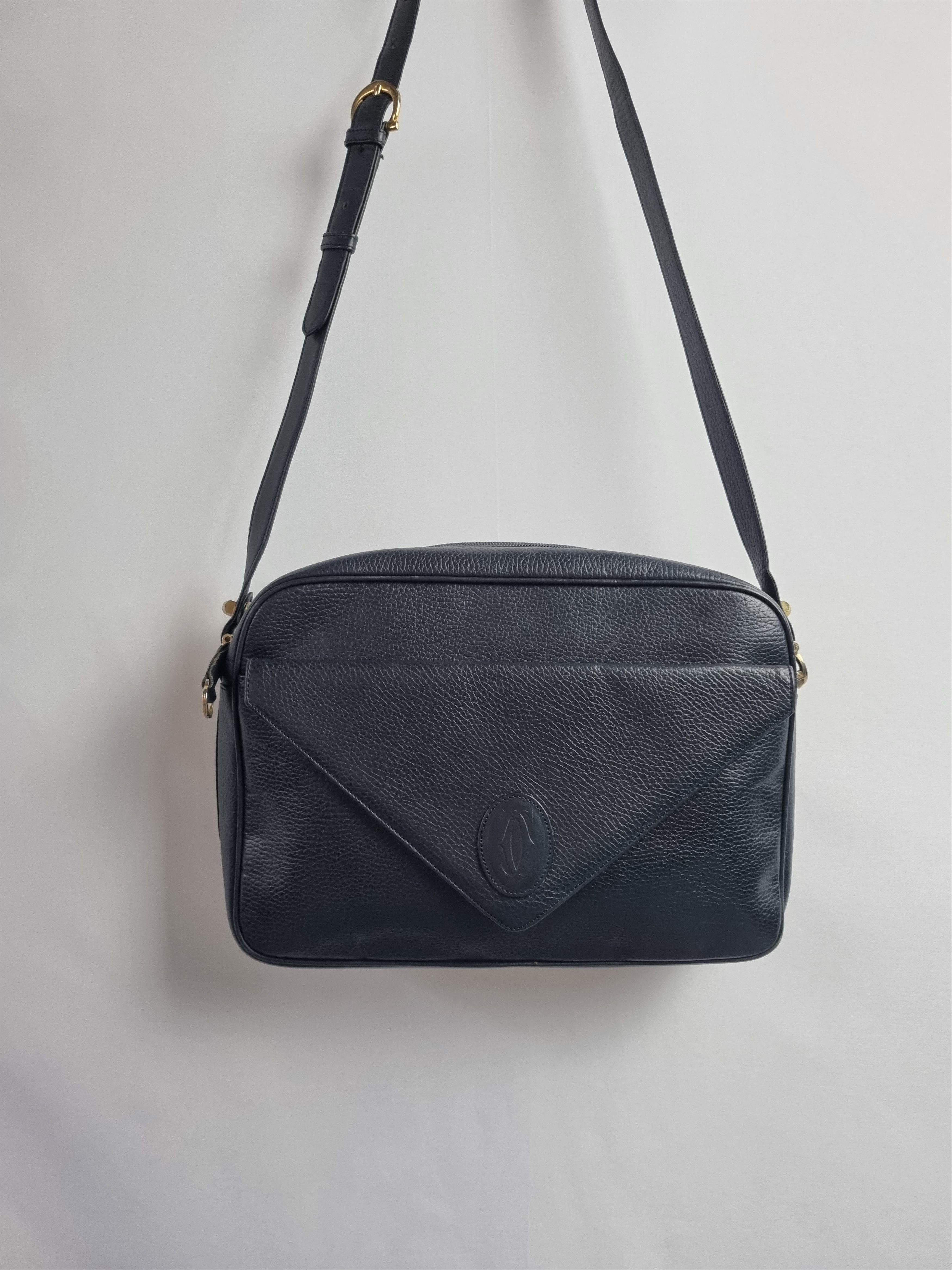 Cartier × Genuine Leather Cartier Leather Luxury Navy Crossbody Bag Size ONE SIZE - 5 Thumbnail