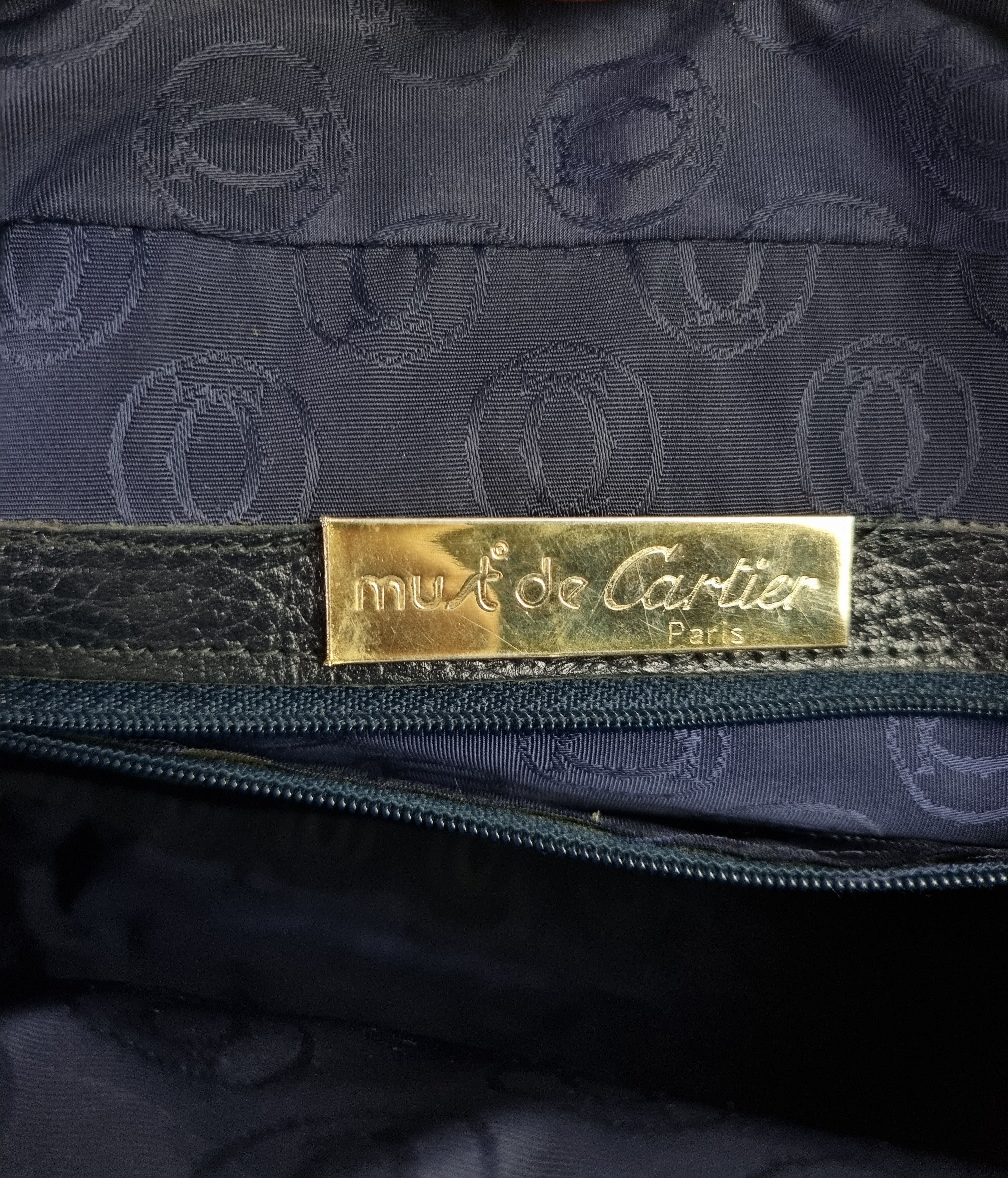 Cartier × Genuine Leather Cartier Leather Luxury Navy Crossbody Bag Size ONE SIZE - 2 Thumbnail