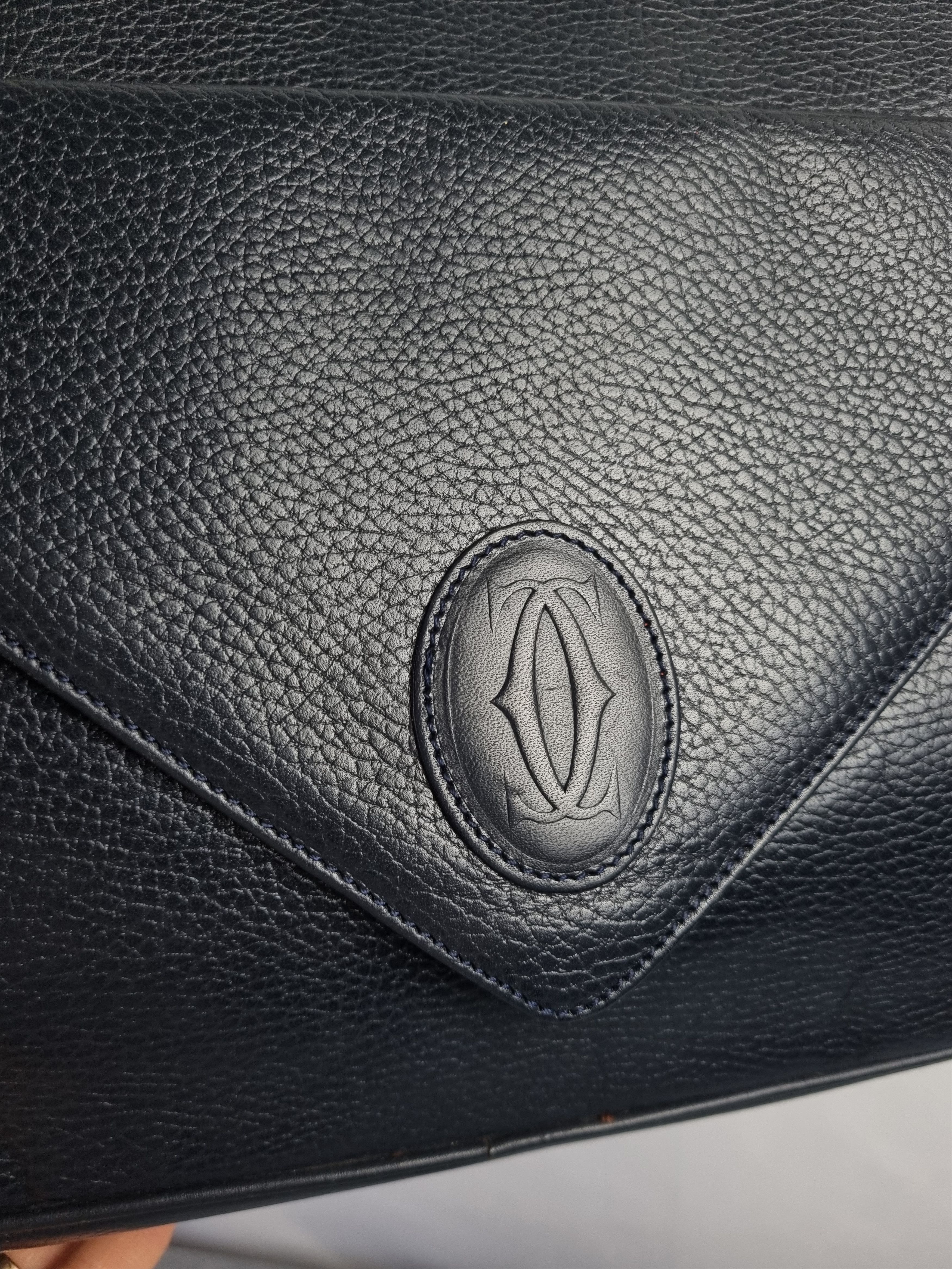 Cartier × Genuine Leather Cartier Leather Luxury Navy Crossbody Bag Size ONE SIZE - 9 Thumbnail