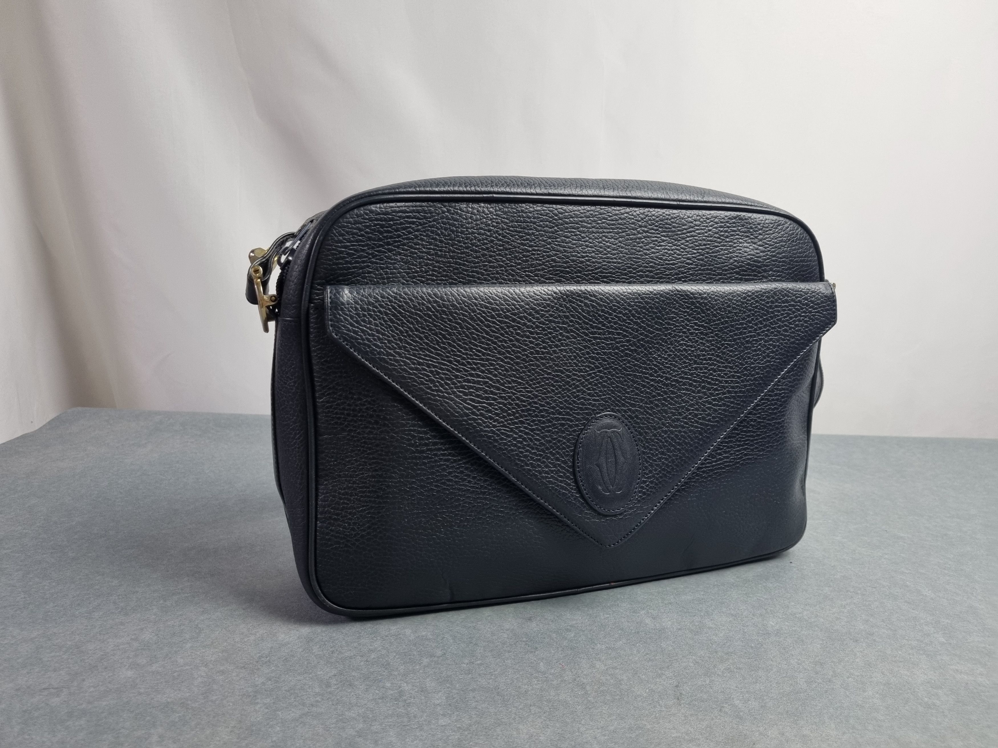 Cartier × Genuine Leather Cartier Leather Luxury Navy Crossbody Bag Size ONE SIZE - 3 Thumbnail