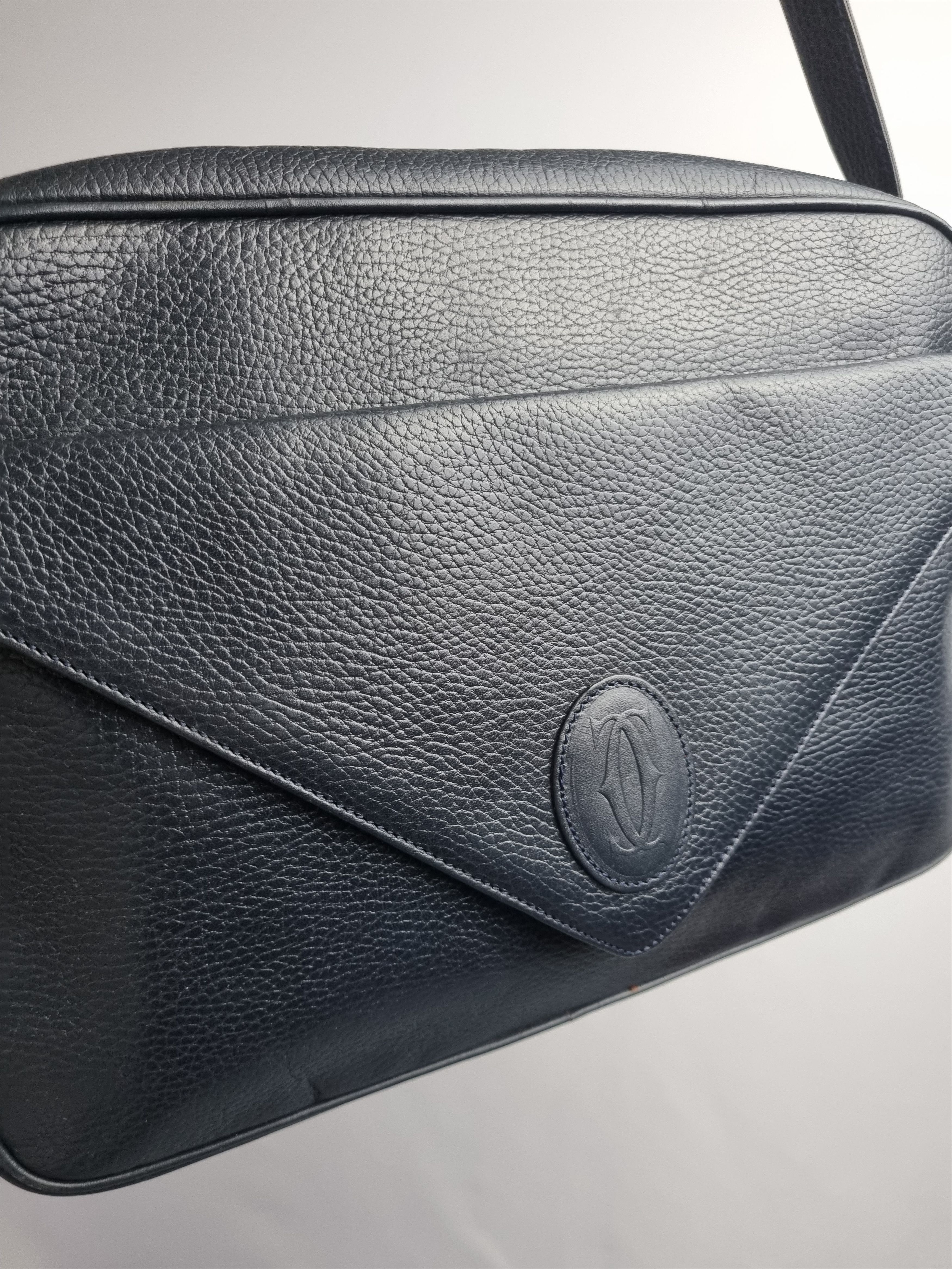 Cartier × Genuine Leather Cartier Leather Luxury Navy Crossbody Bag Size ONE SIZE - 14 Thumbnail