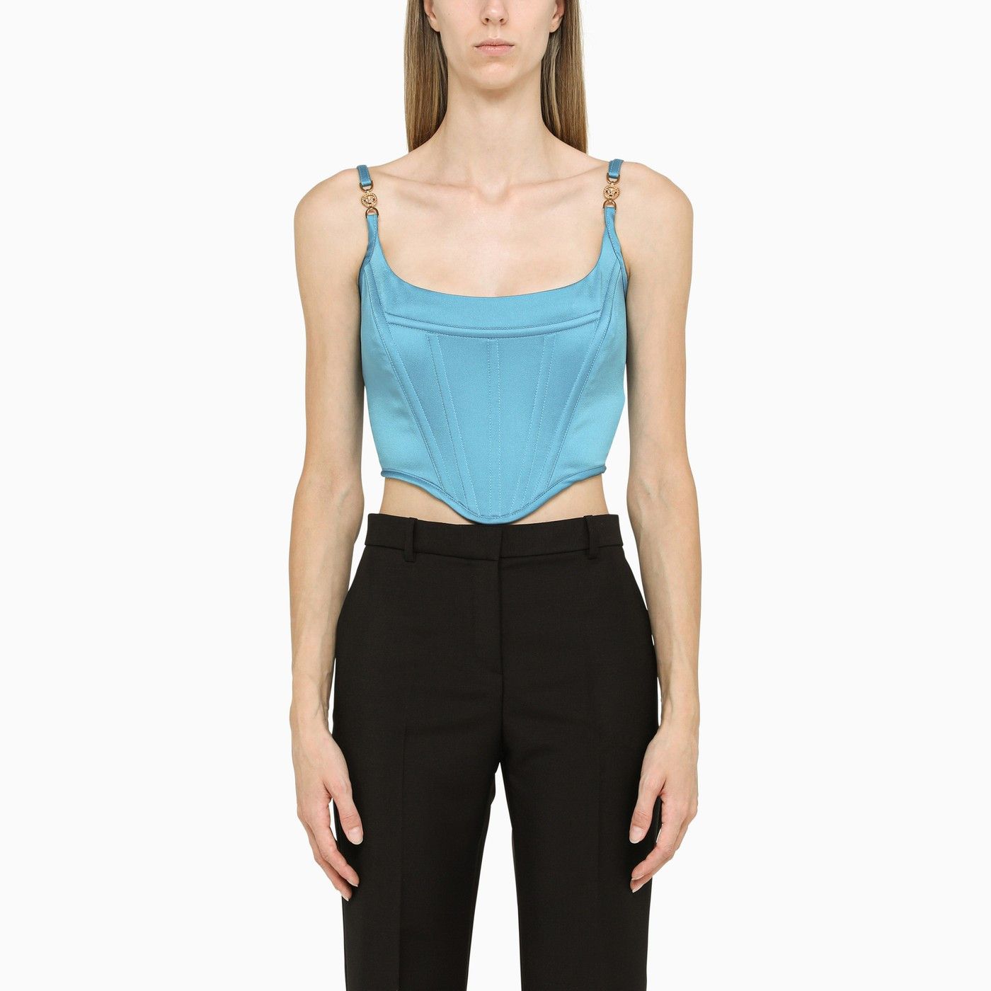 o1d2blof0623 Crop Top in Light Blue