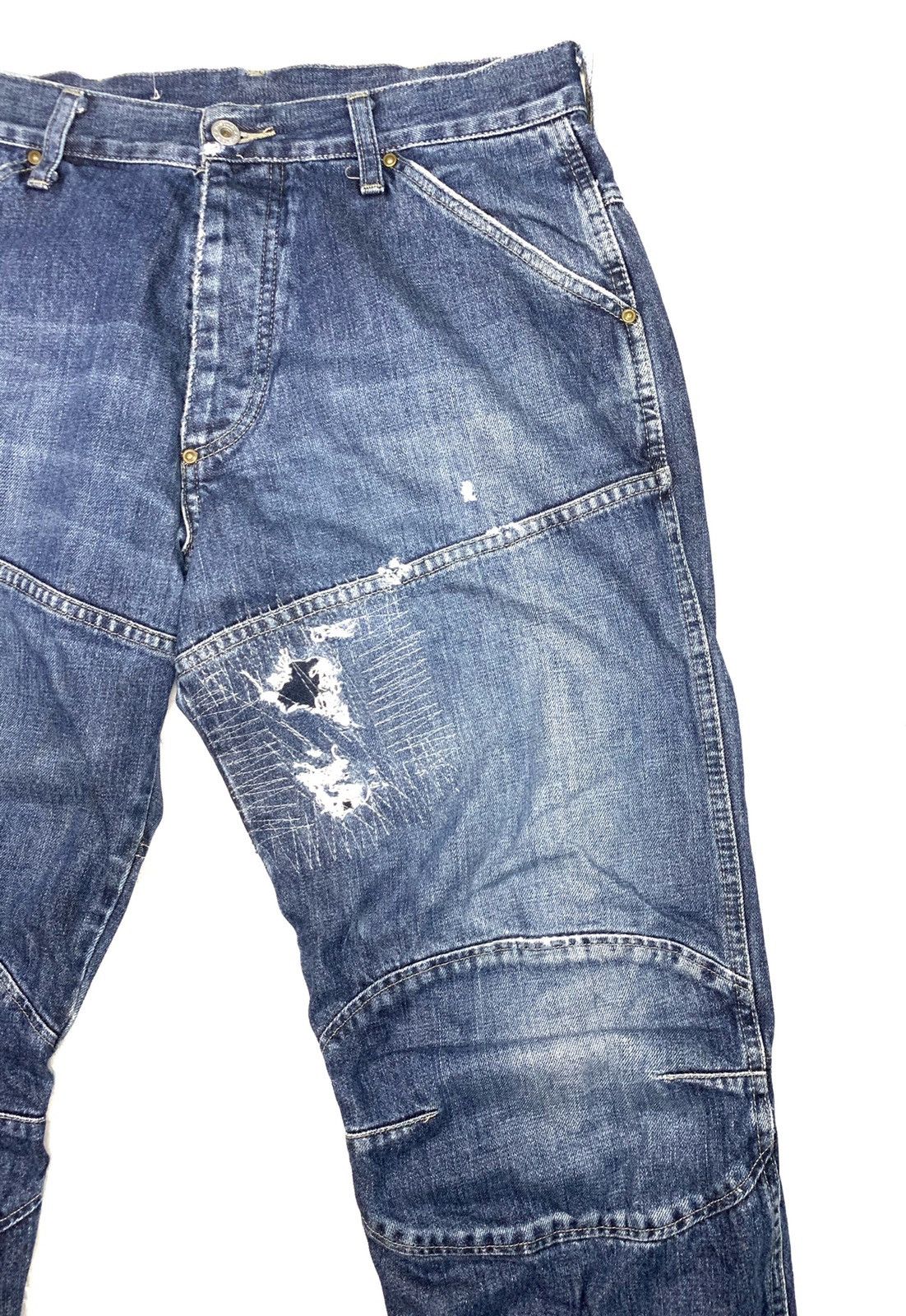 G-Star × If Six Was Nine × Le Grande Bleu (L.G.B.) 🇯🇵 G-STAR Sashiko Stitch Patchwork Denim Trousers Pants Size US 32 / EU 48 - 2 Thumbnail