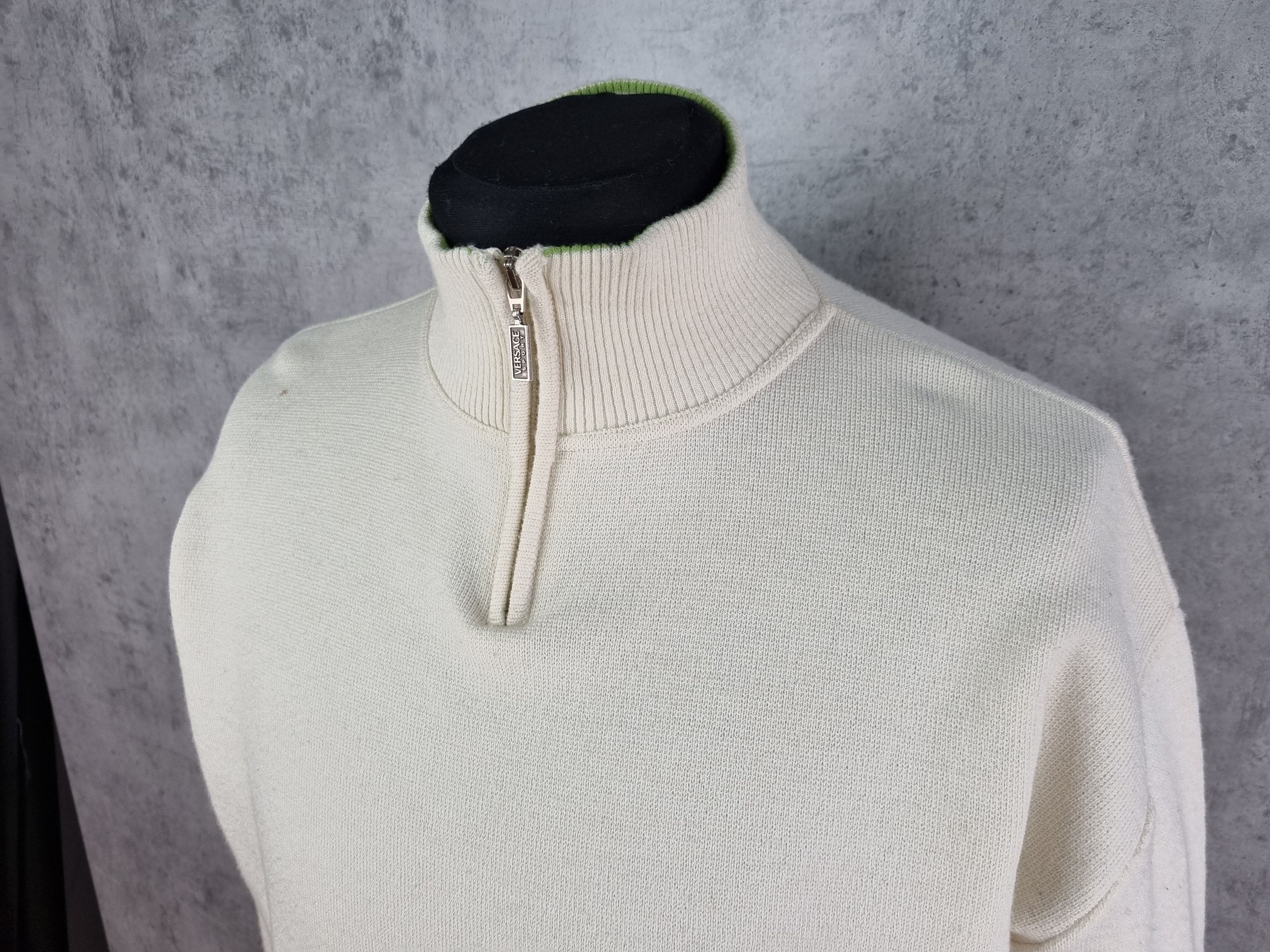 Versace × Versace Jeans Couture 90s VERSACE Sport Soft-thin Wool Half Zip Sweater Casual Size US L / EU 52-54 / 3 - 7 Thumbnail