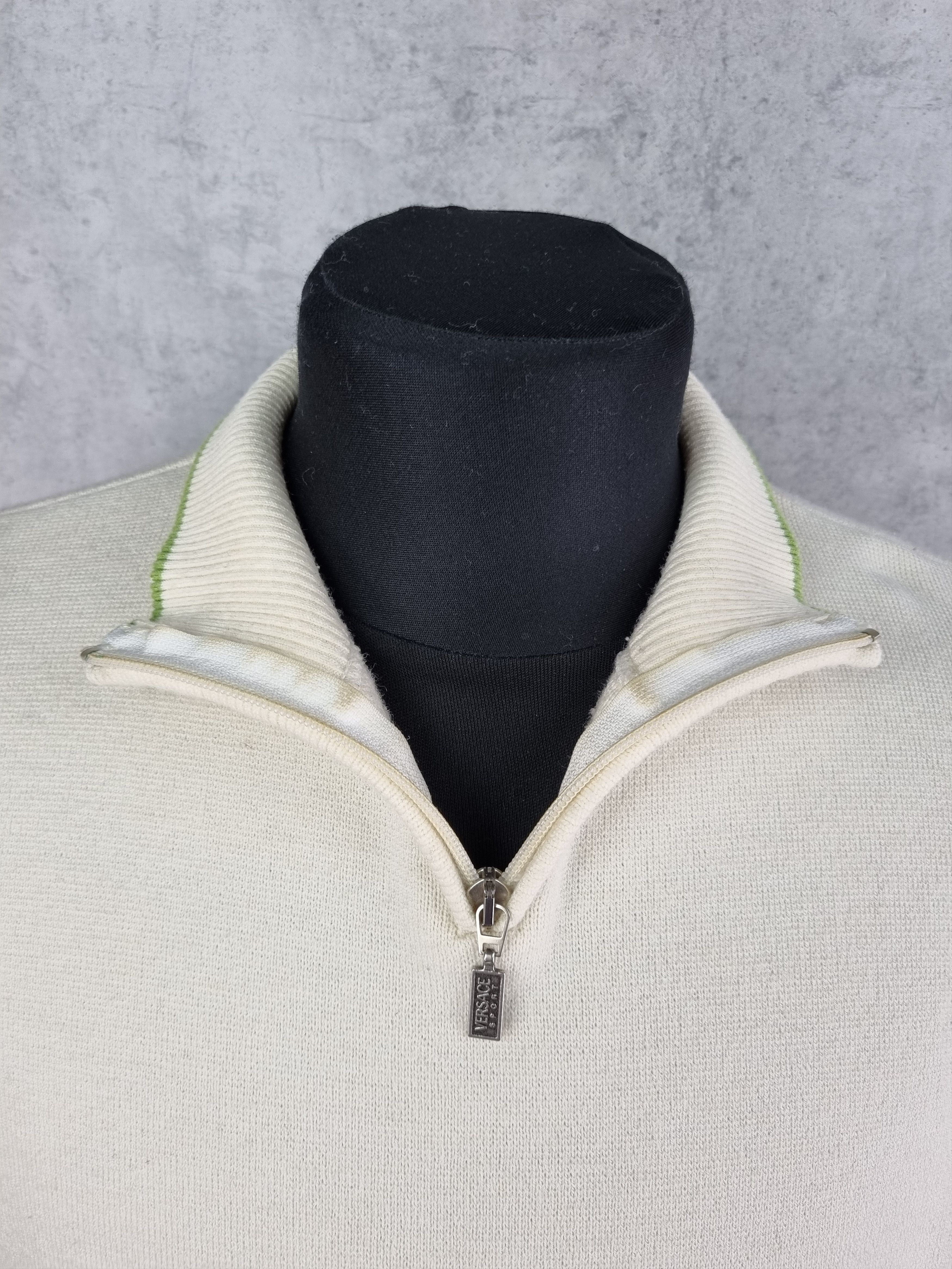 Versace × Versace Jeans Couture 90s VERSACE Sport Soft-thin Wool Half Zip Sweater Casual Size US L / EU 52-54 / 3 - 8 Thumbnail
