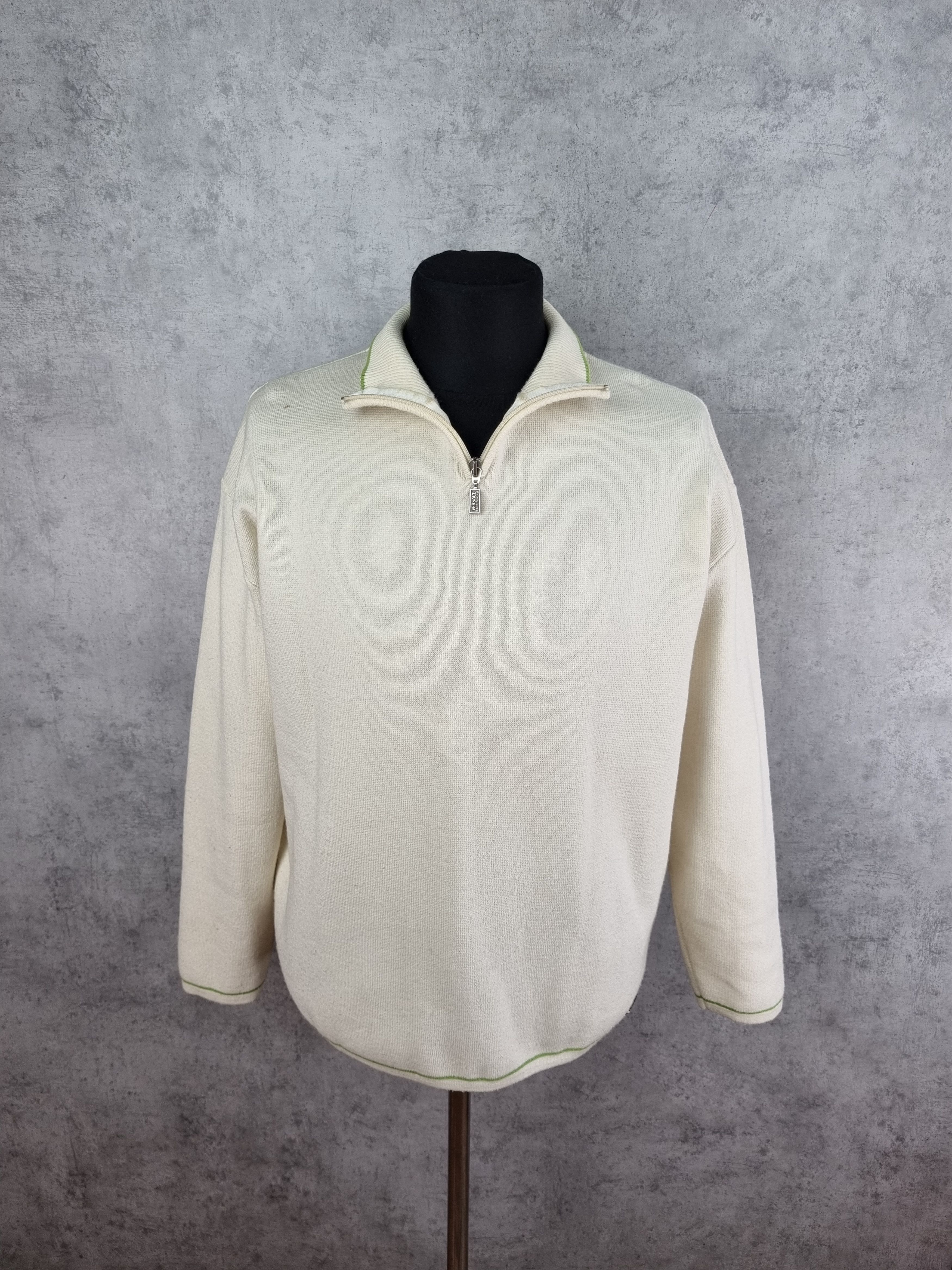 Versace × Versace Jeans Couture 90s VERSACE Sport Soft-thin Wool Half Zip Sweater Casual Size US L / EU 52-54 / 3 - 2 Thumbnail