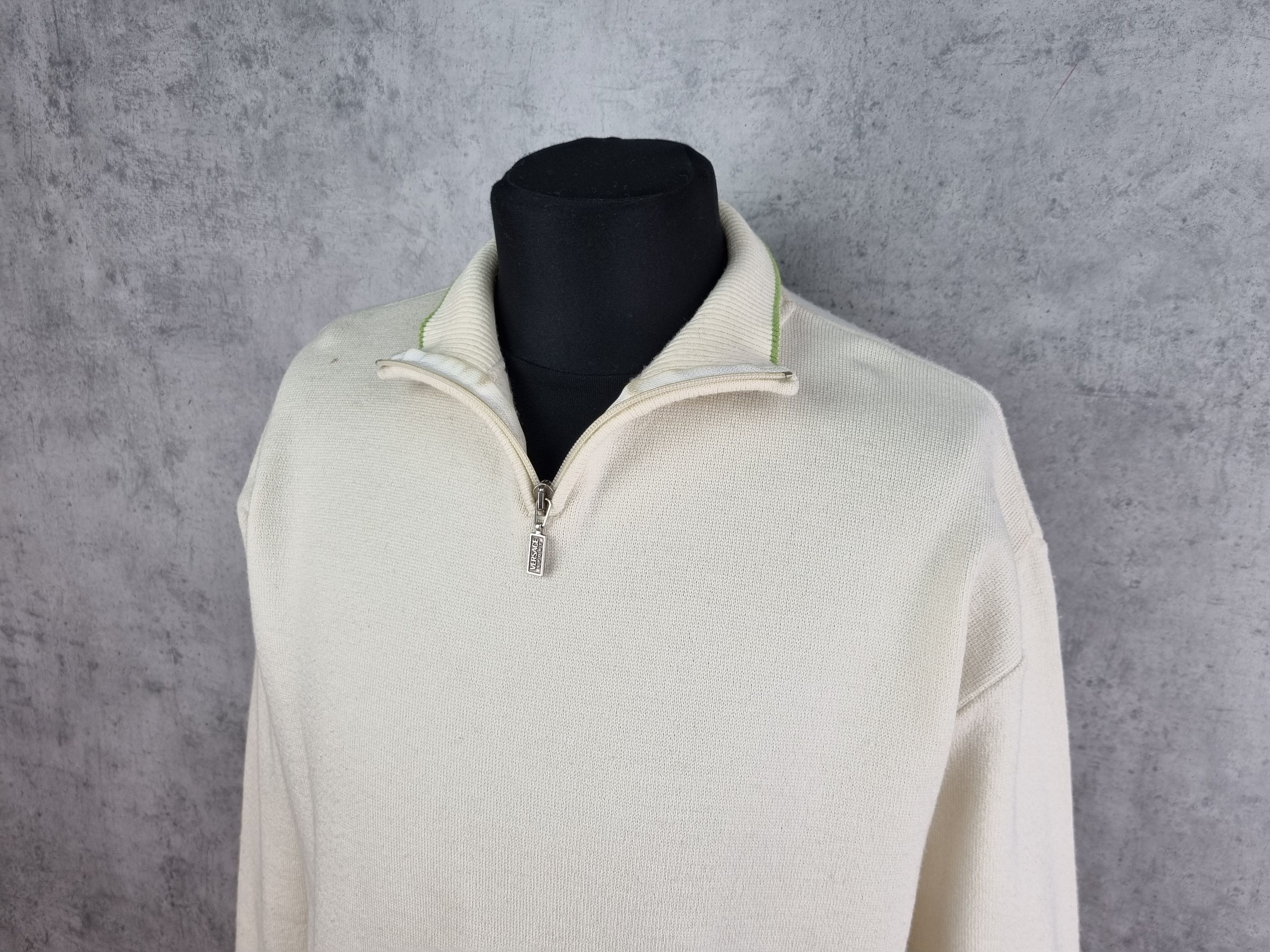 Versace × Versace Jeans Couture 90s VERSACE Sport Soft-thin Wool Half Zip Sweater Casual Size US L / EU 52-54 / 3 - 1 Thumbnail