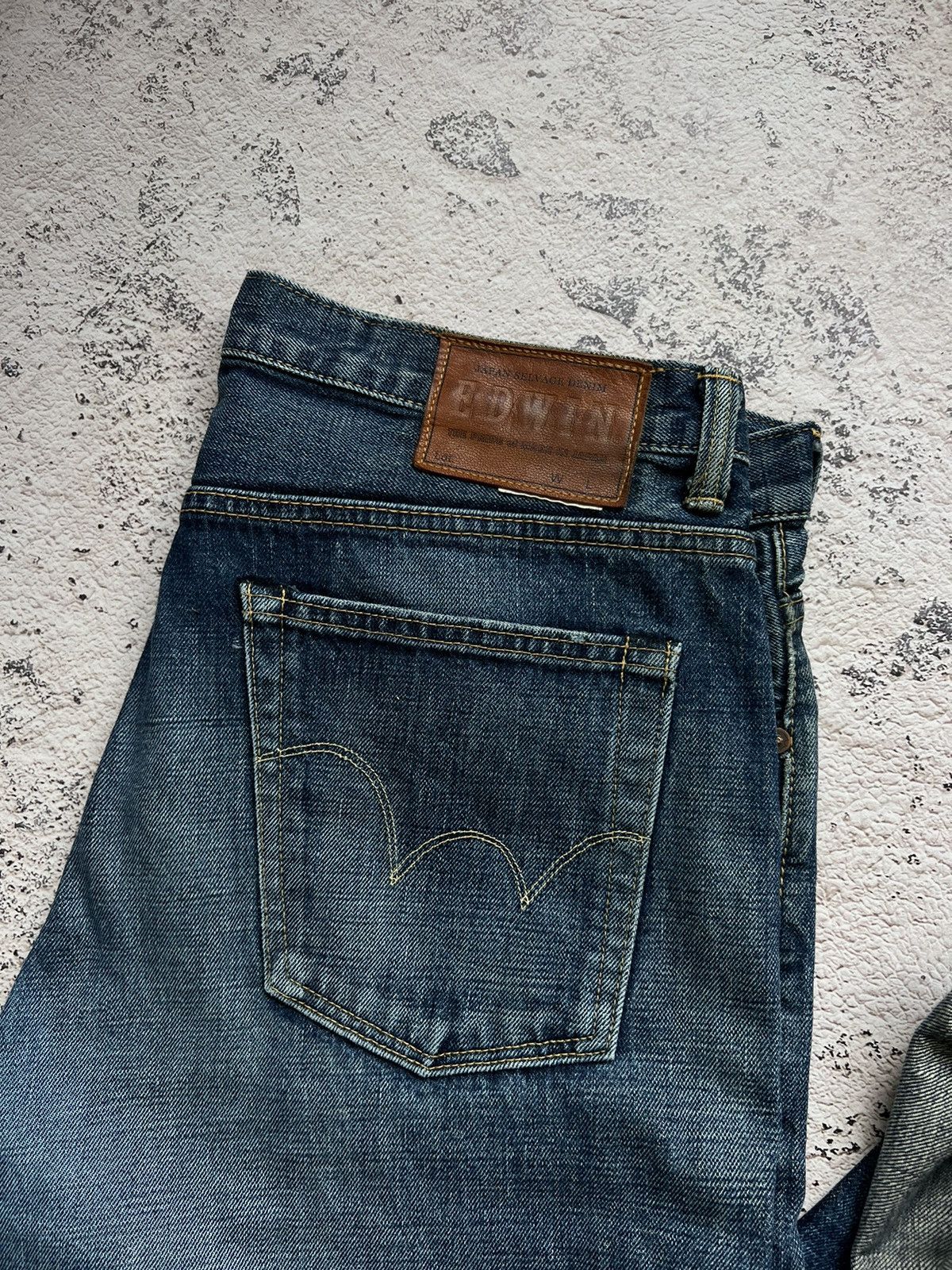 Edwin × Japanese Brand × Vintage Edwin ESC33L Japan Rainbow Selvage Denim Jeans Pants Size US 33 - 2 Thumbnail