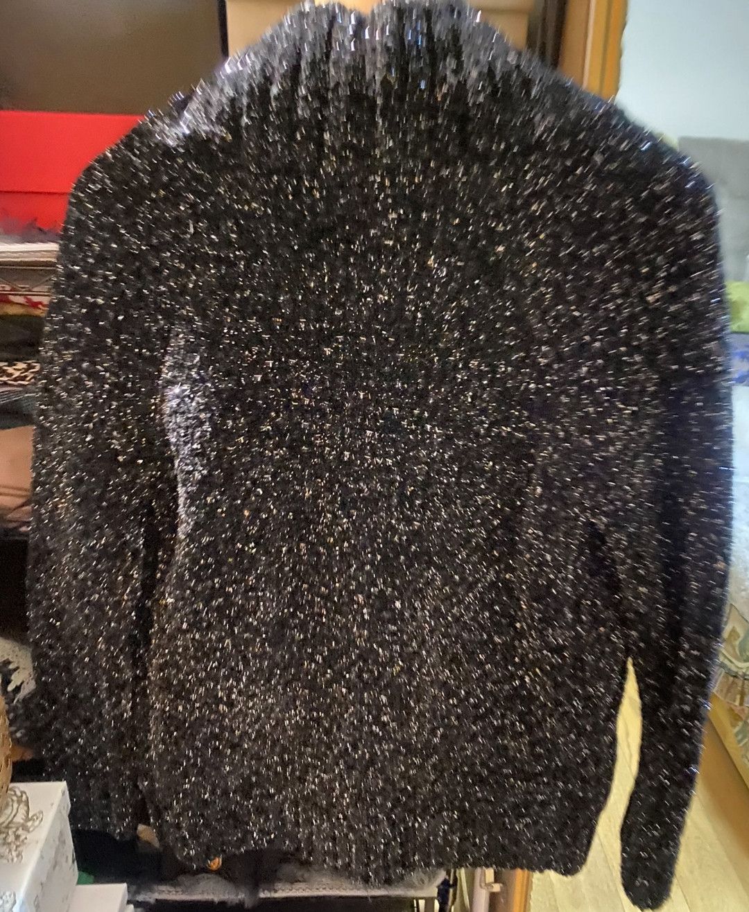 Saint Laurent Paris Saint Laurent Silver thread chenille draped jumper Size US XS / EU 42 / 0 - 2 Thumbnail
