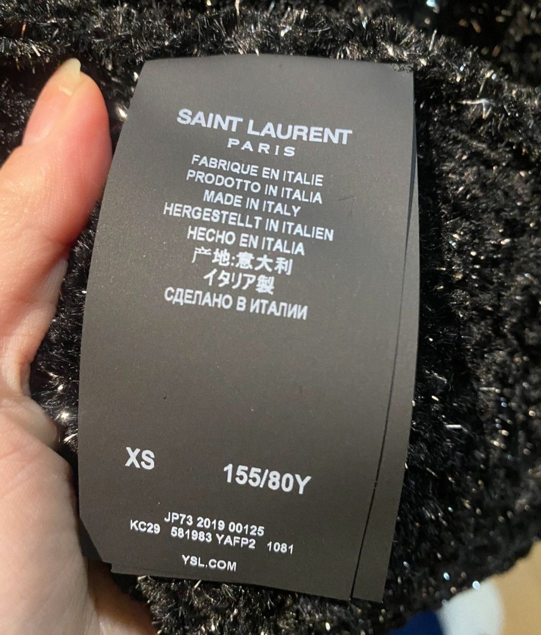 Saint Laurent Paris Saint Laurent Silver thread chenille draped jumper Size US XS / EU 42 / 0 - 4 Thumbnail