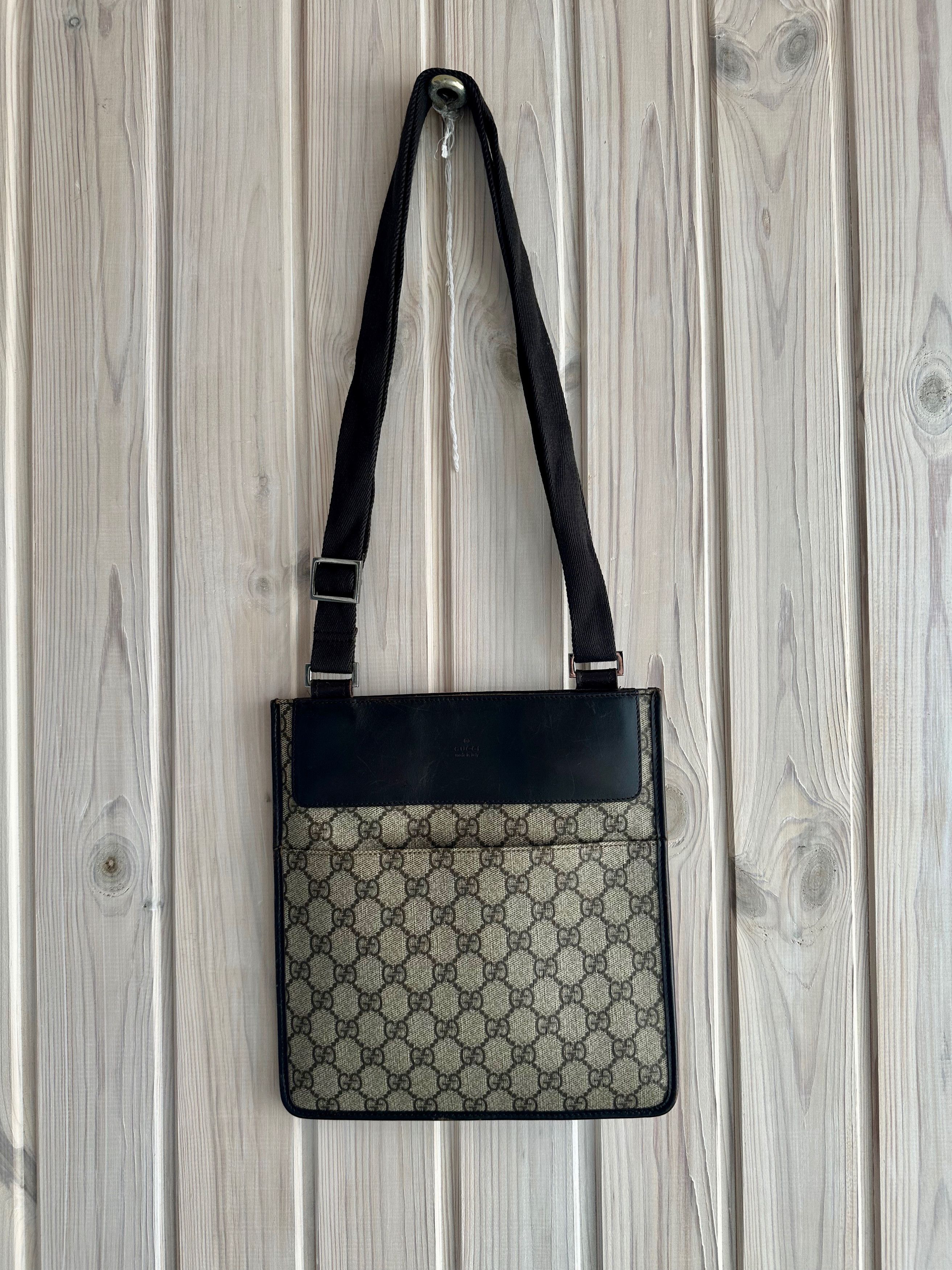 Iconic Gucci Crossbody Shoulder Bag GG Monogram Leather in Brown, Men's