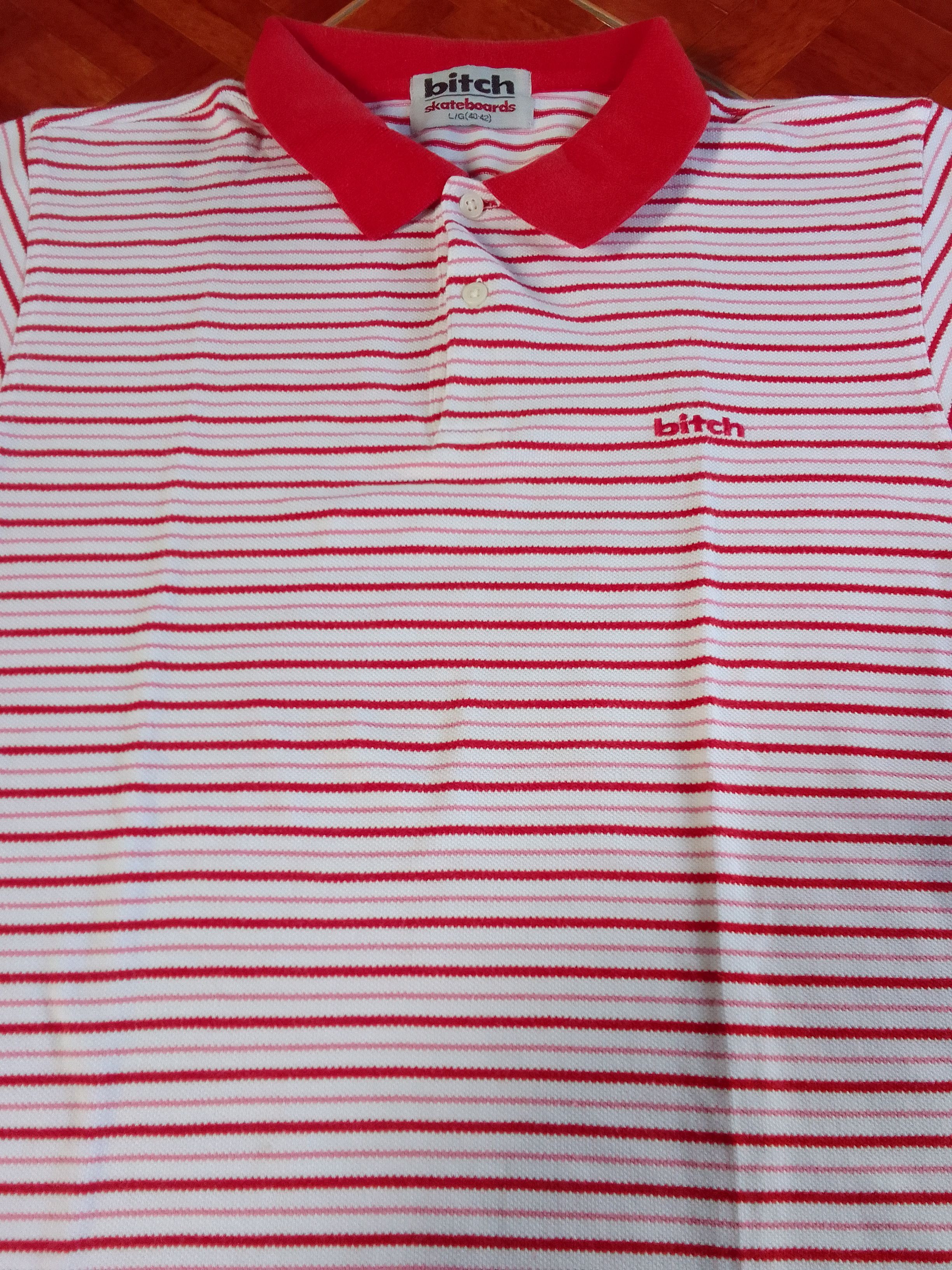 Vintage Bitch 90s Skateboards Vintage Striped Polo Shirt Size US L / EU 52-54 / 3 - 4 Thumbnail