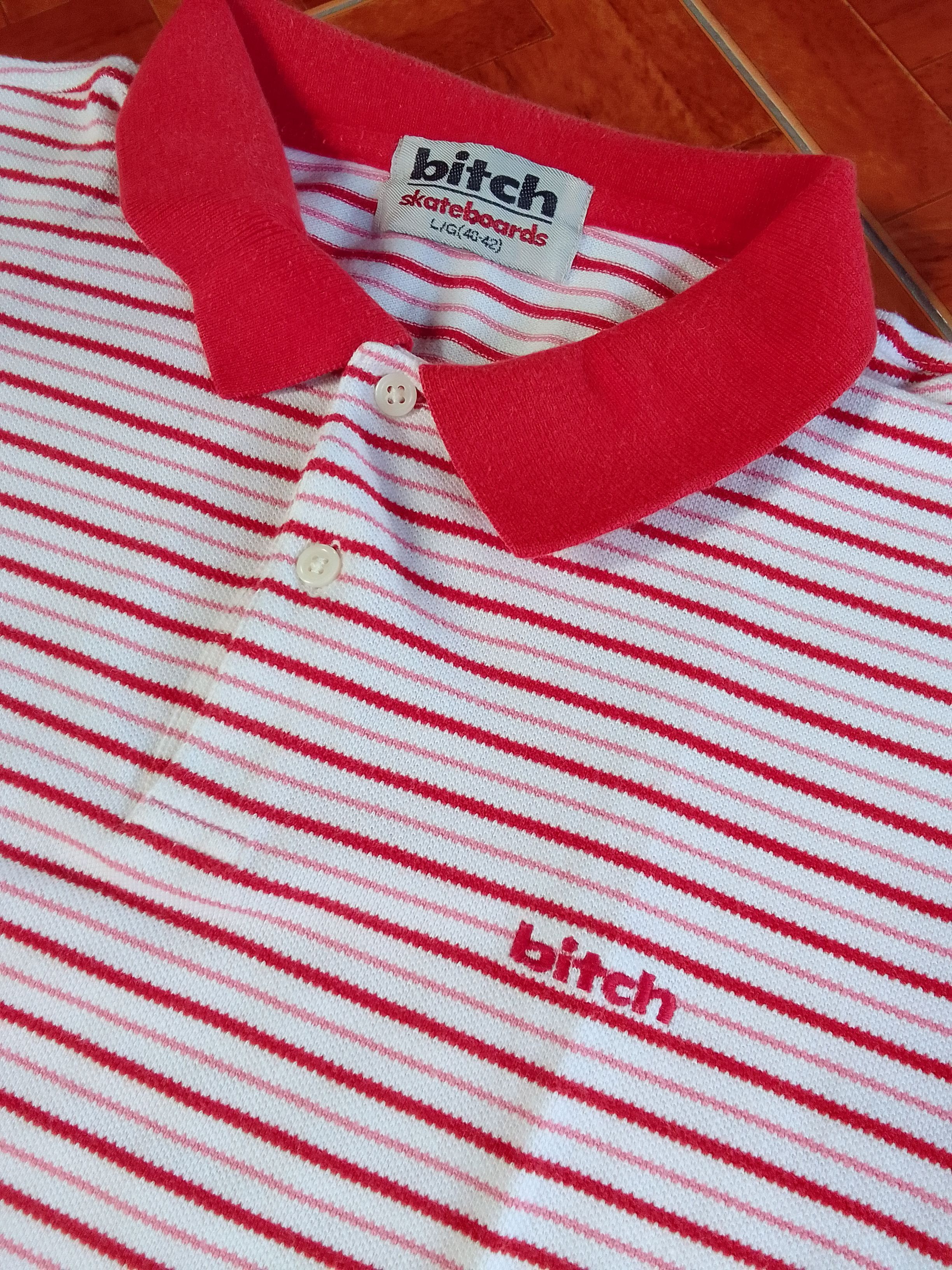 Vintage Bitch 90s Skateboards Vintage Striped Polo Shirt Size US L / EU 52-54 / 3 - 2 Thumbnail