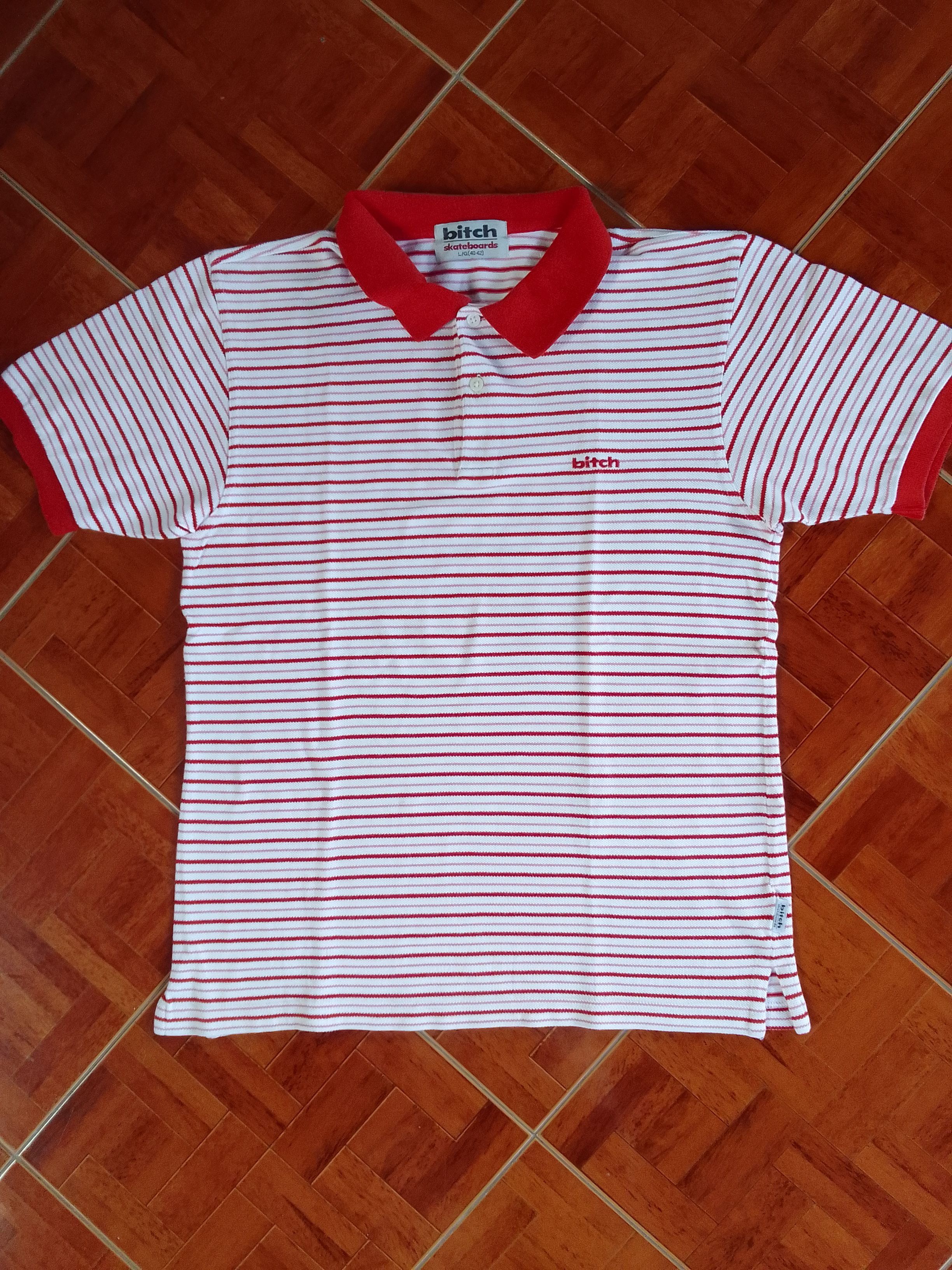Vintage Bitch 90s Skateboards Vintage Striped Polo Shirt Size US L / EU 52-54 / 3 - 1 Thumbnail