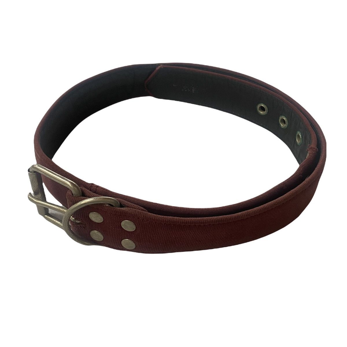 image of Aw2003 Undercover Paper Doll Belt in Maroon, Men's