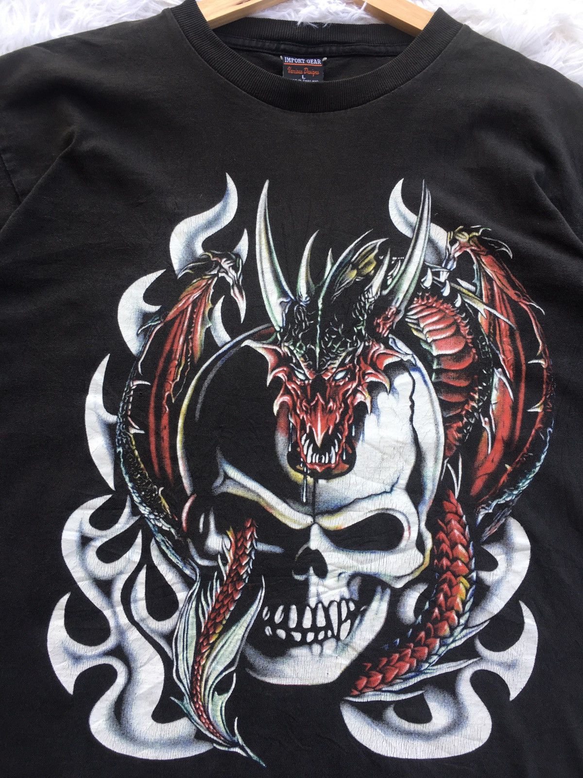 Vintage Rare Vintage Skull Dragon Tshirt Size US L / EU 52-54 / 3 - 6 Thumbnail