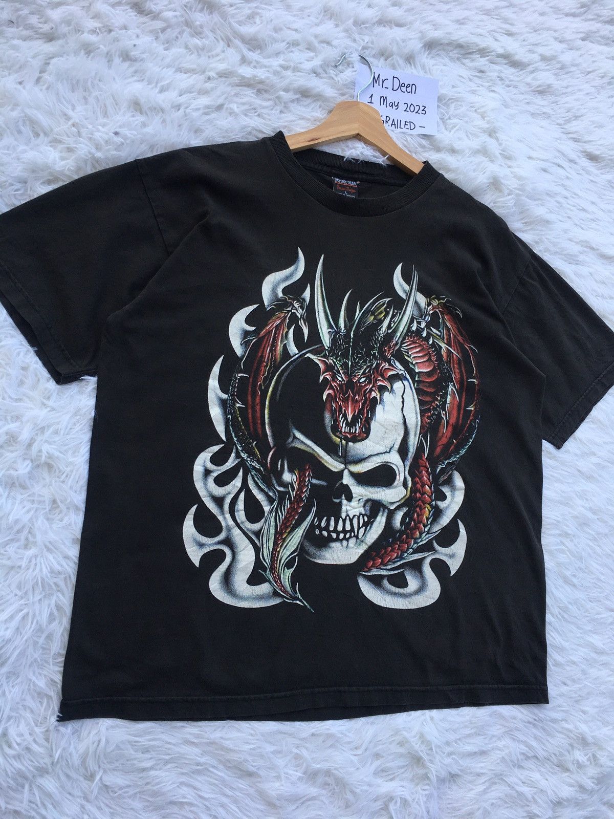 Vintage Rare Vintage Skull Dragon Tshirt Size US L / EU 52-54 / 3 - 3 Thumbnail