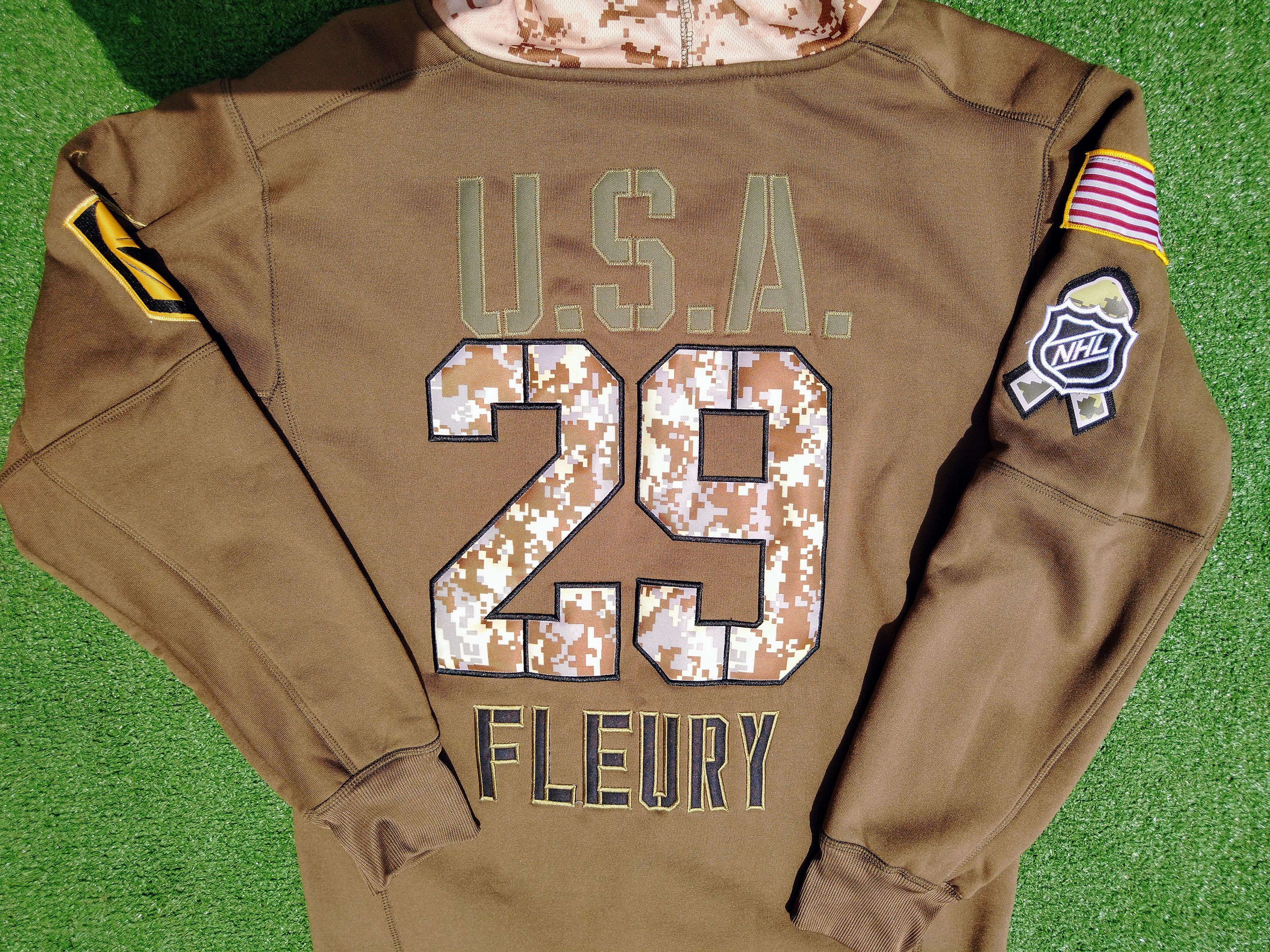 Vegas Golden Knights VGK Camo USA Pullover Hoodie #29 Fleury