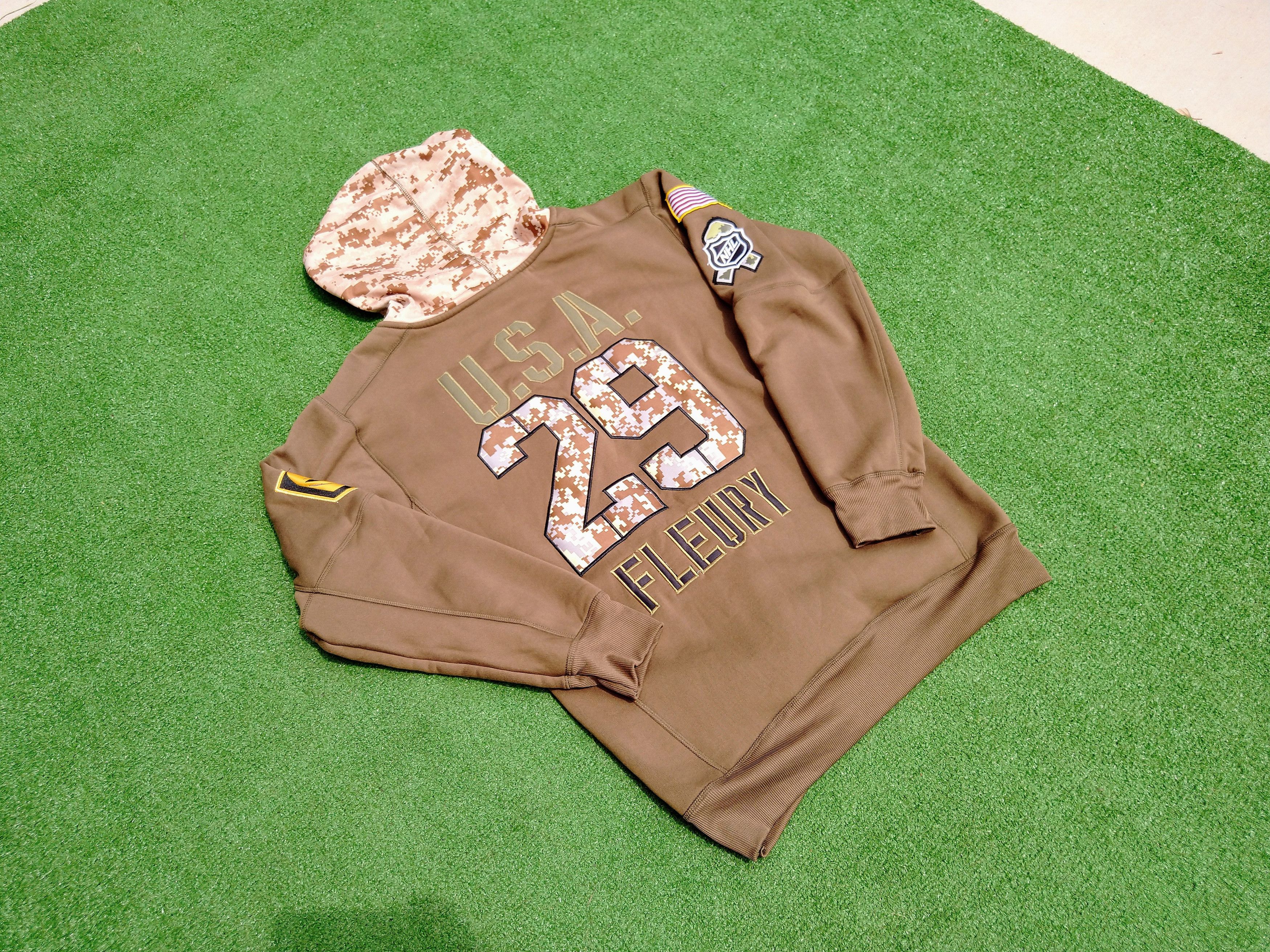 Vegas Golden Knights VGK Camo USA Pullover Hoodie #29 Fleury