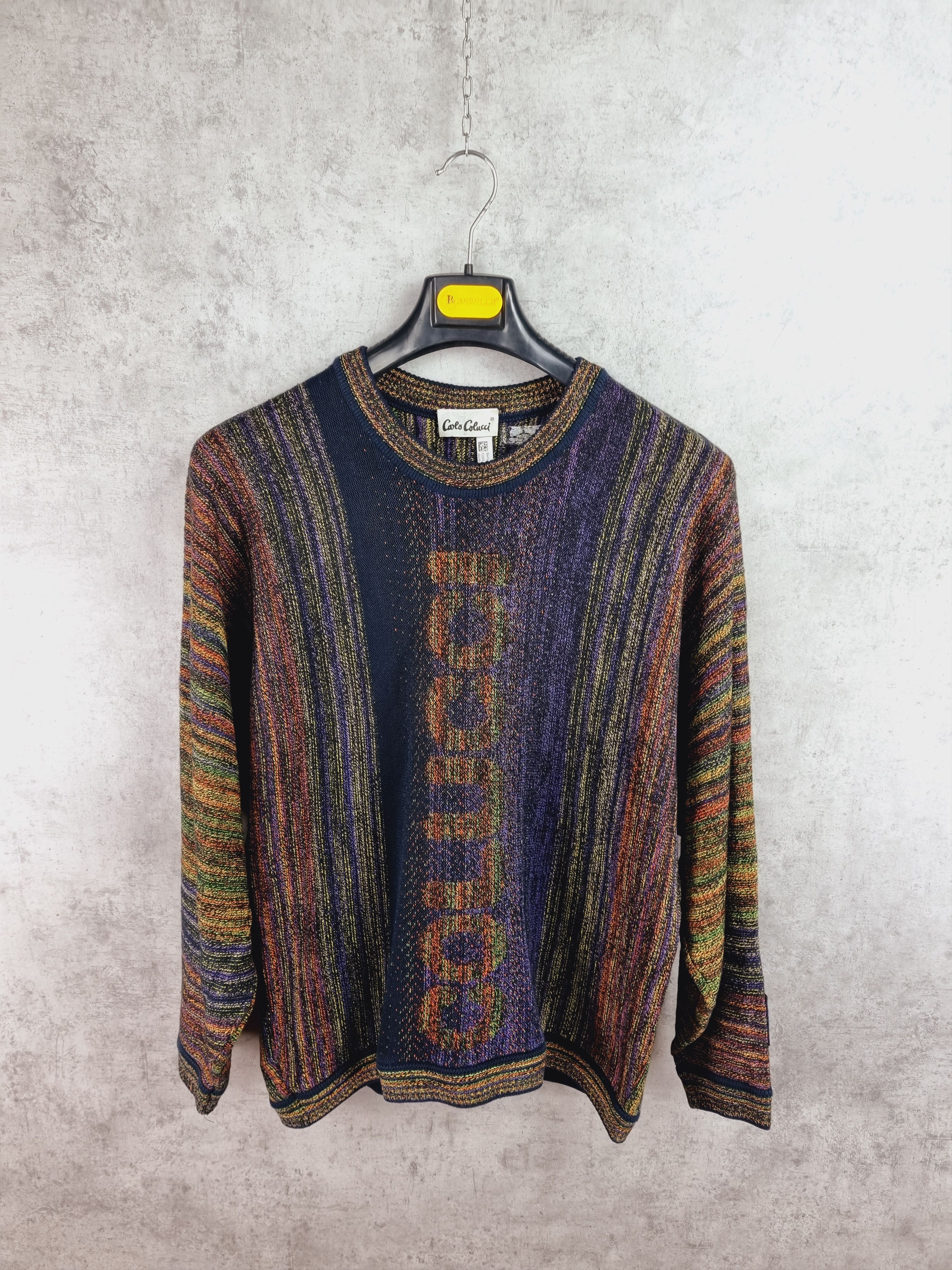 Carlo Colucci Carlo Colucci multicolor knitted crochet oversized sweater Size US M / EU 48-50 / 2 - 2 Thumbnail