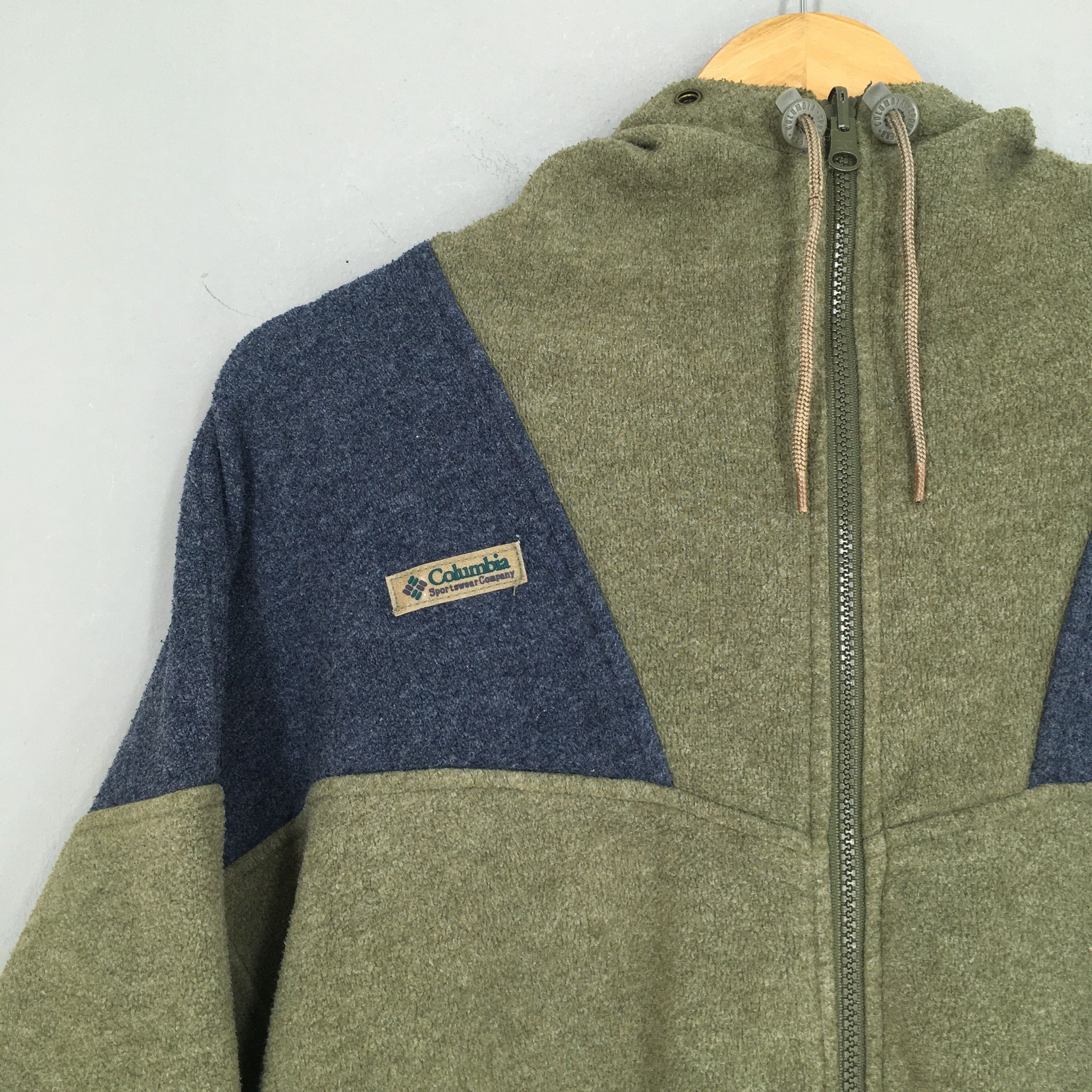 Columbia Vintage Columbia Green Zipper Fleece Hoodies Medium Size US M / EU 48-50 / 2 - 2 Thumbnail