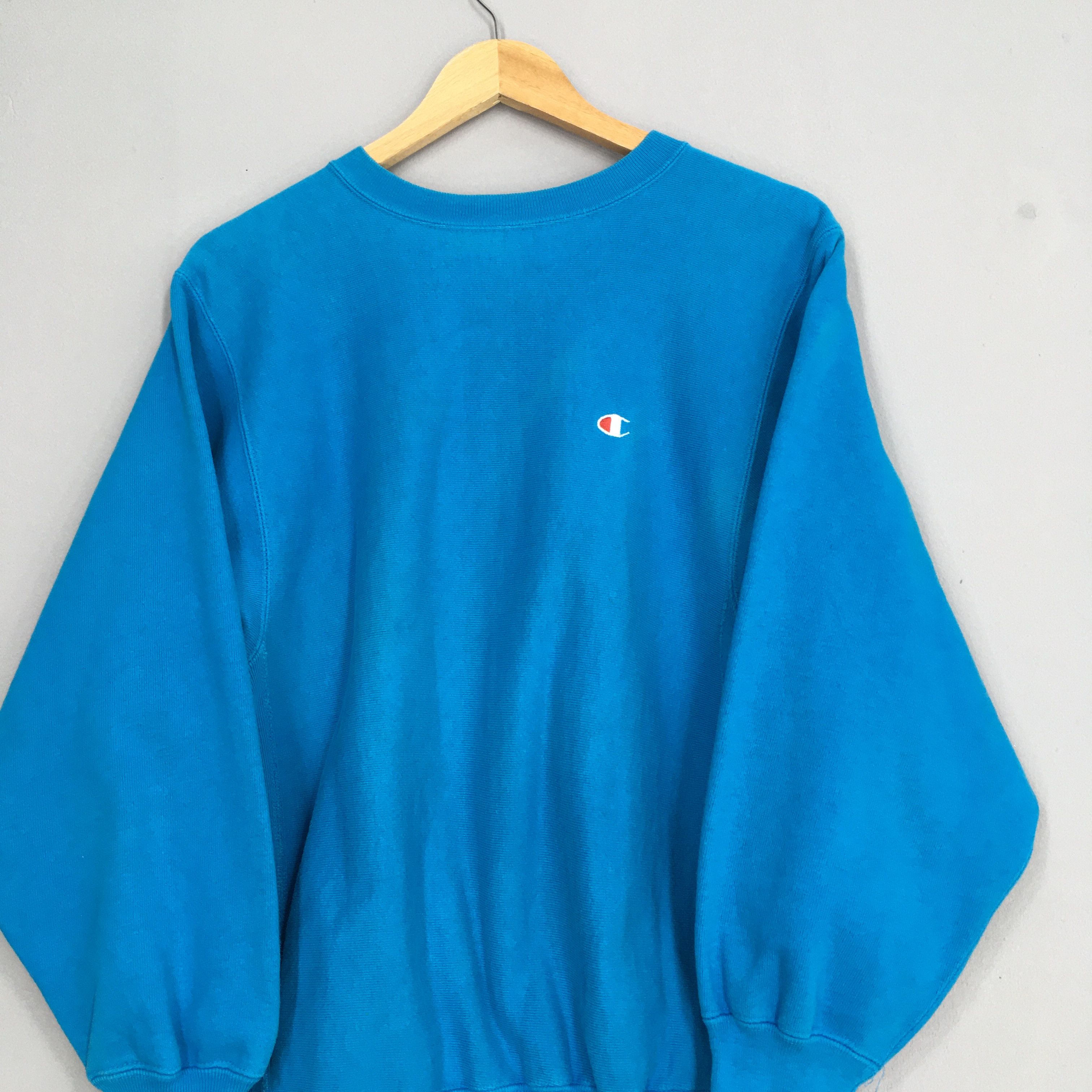 Champion × Vintage Vintage Champion Reverse Weave Ocean Blue Sweatshirt Medium Size US M / EU 48-50 / 2 - 2 Thumbnail