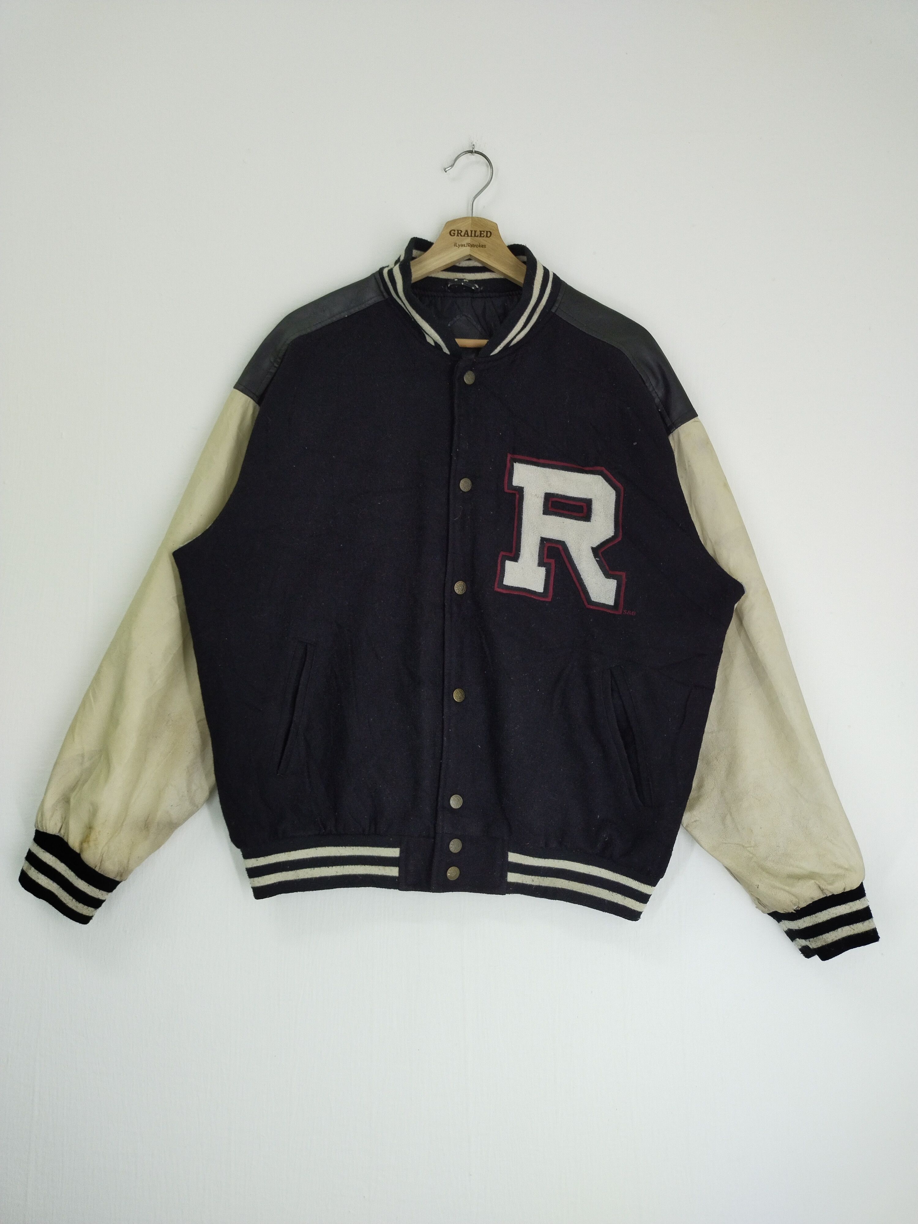 image of Vintage Steve And Barrys Rikers Island Raven Bomber Jacket, Men's (Size Medium)